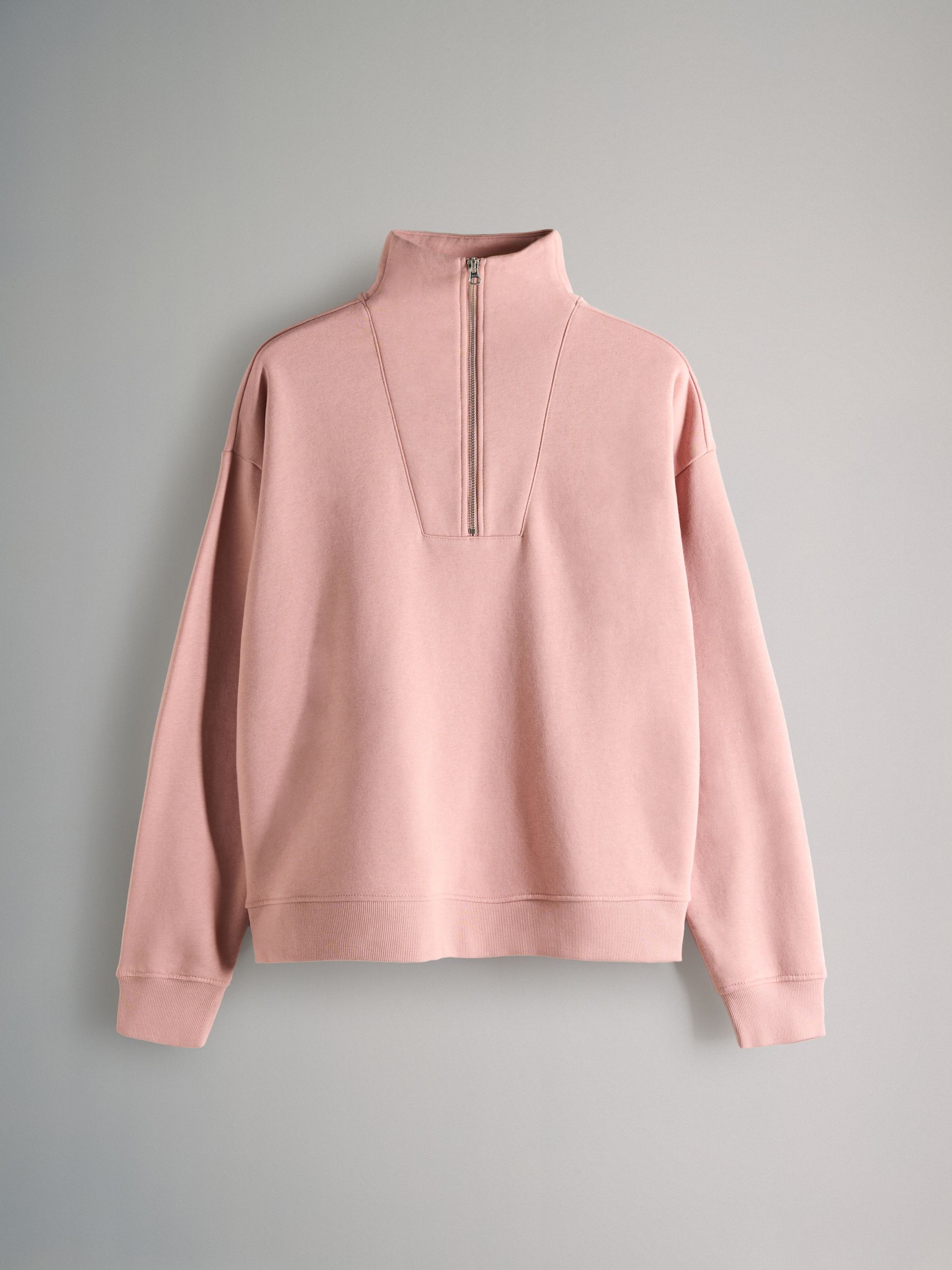 Taupe Brown/Pink/Grey Marl - 3 Pack Quarter Zip Sweatshirts - Image 10 of 13