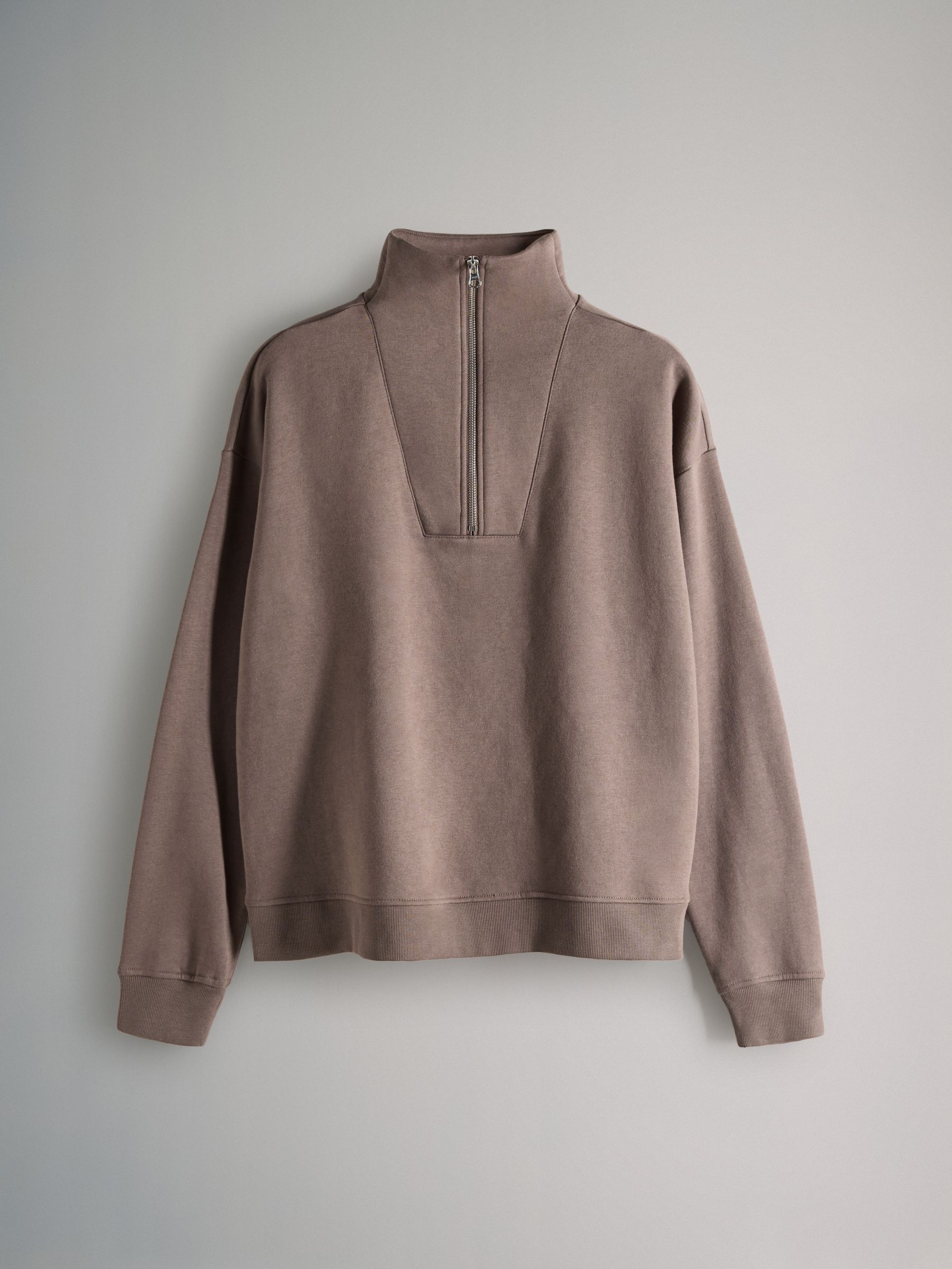 Taupe Brown/Pink/Grey Marl - 3 Pack Quarter Zip Sweatshirts - Image 5 of 13