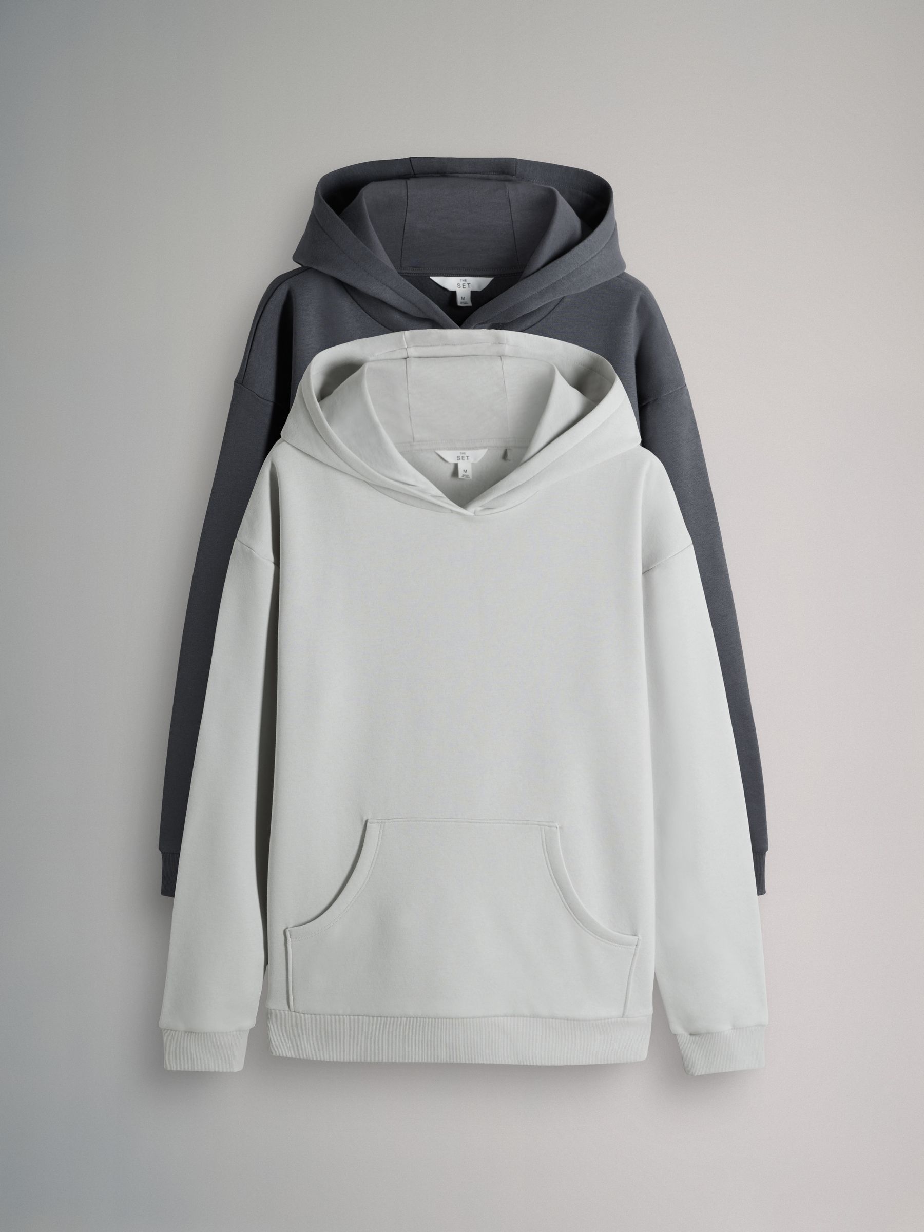 Charcoal Grey/Light Grey - 2 Pack Relaxed Hoodie - Image 1 of 5