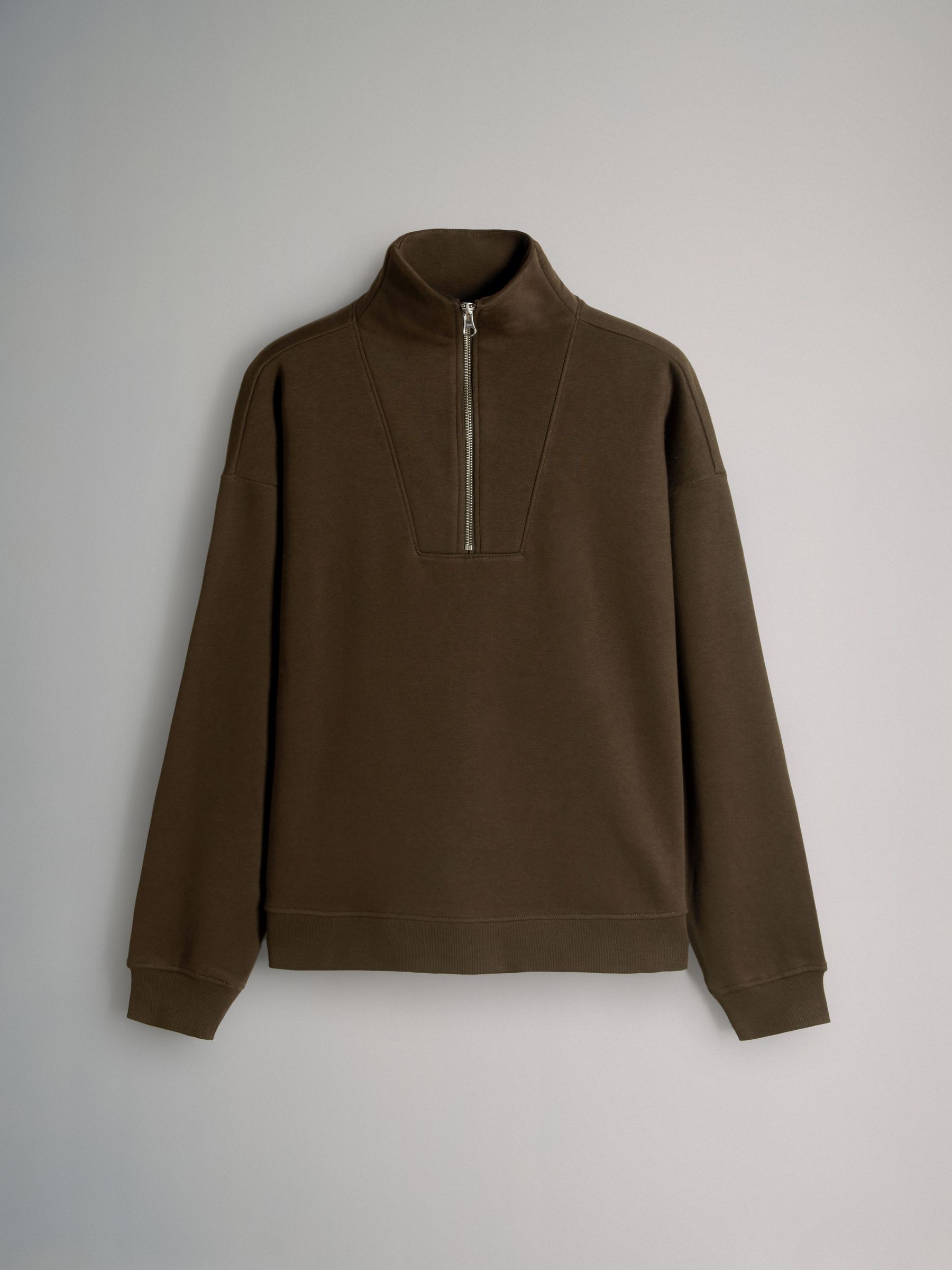 Taupe Brown/Khaki Green/Cream - 3 Pack Quarter Zip Sweatshirts - Image 2 of 6