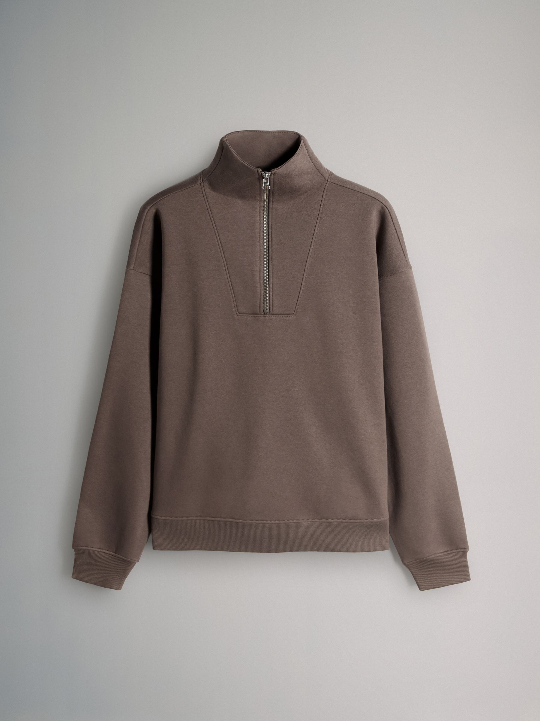 Taupe Brown/Khaki Green/Cream - 3 Pack Quarter Zip Sweatshirts - Image 3 of 6