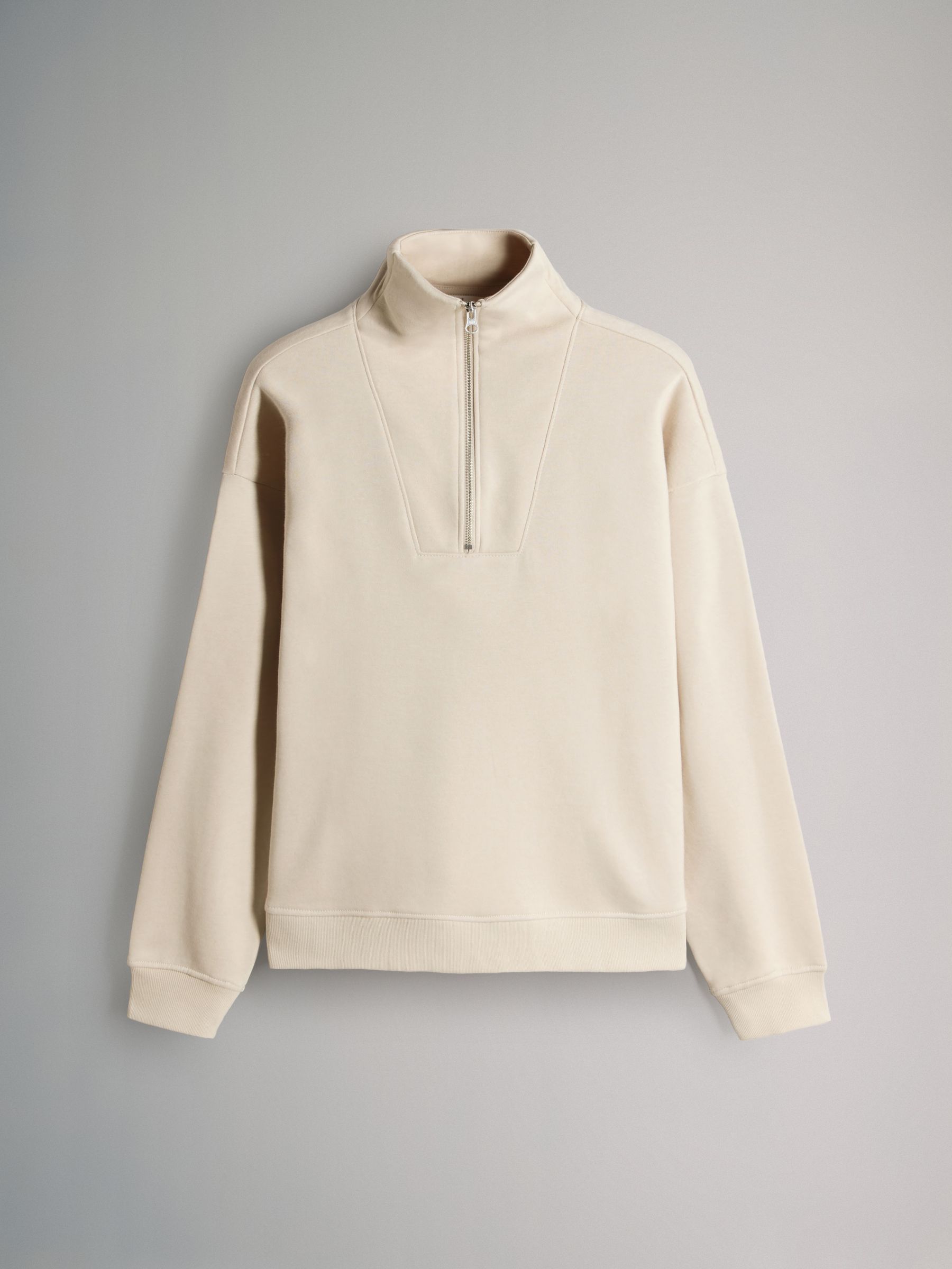 Taupe Brown/Khaki Green/Cream - 3 Pack Quarter Zip Sweatshirts - Image 4 of 6