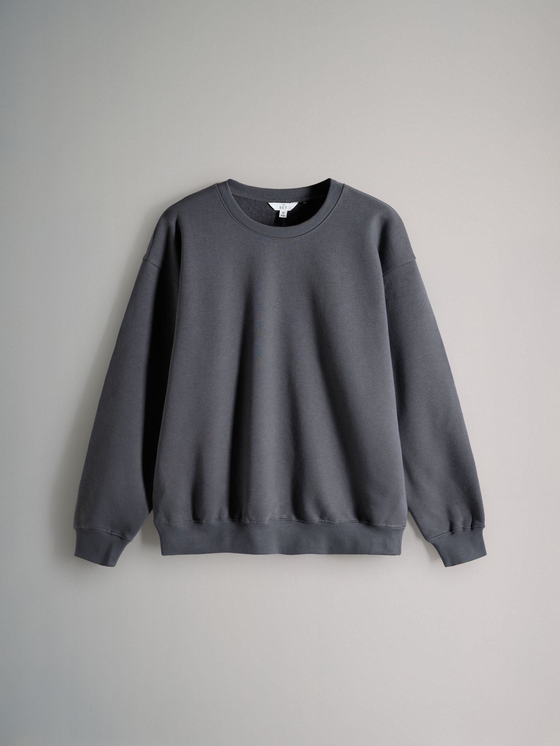 Black/Charcoal Grey Marl - 3 Pack Relaxed Crew Neck Sweatshirts - Image 2 of 6