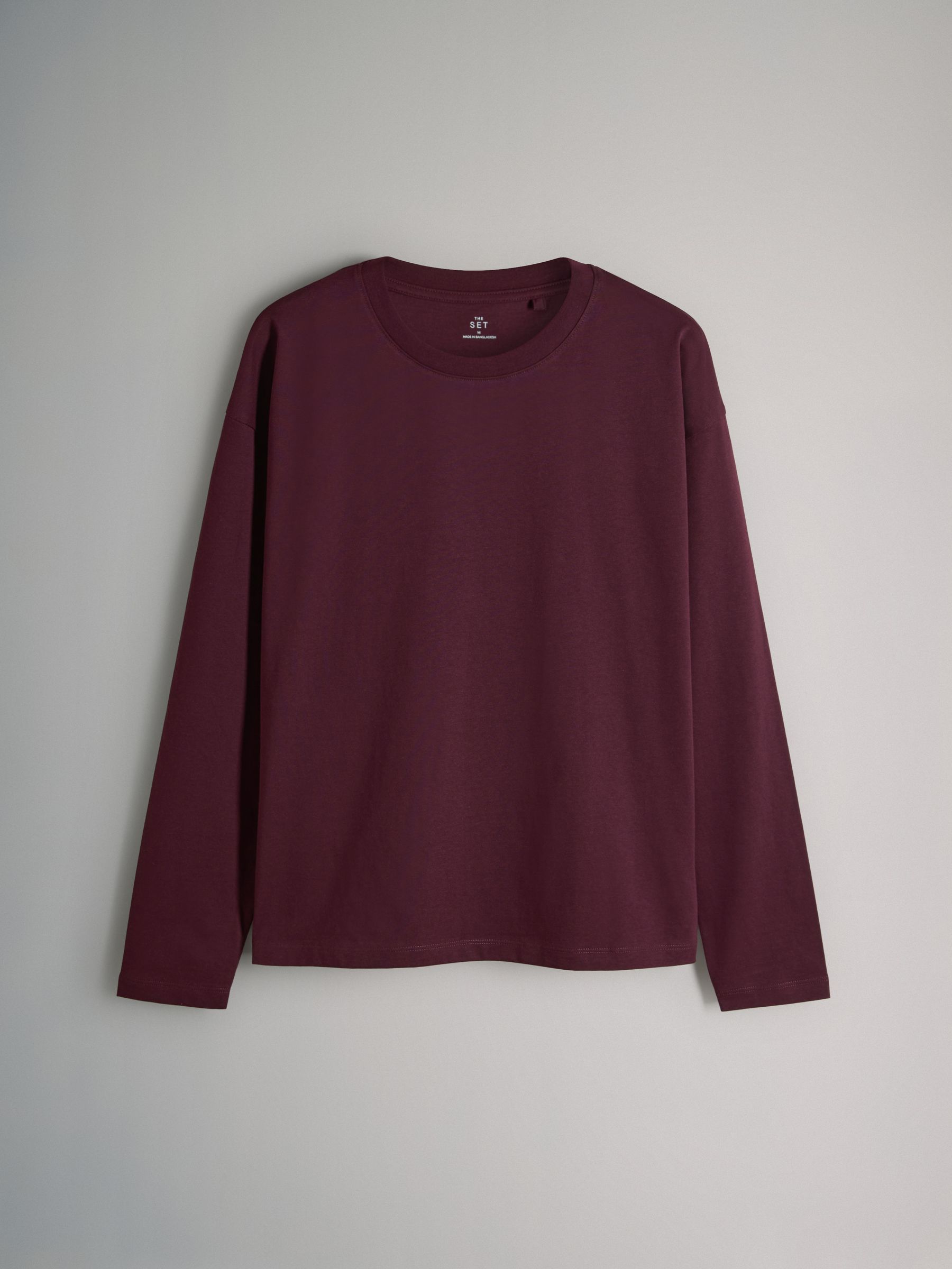 Chocolate Brown/Berry/Stripe/Cream - 4 Pack Heavyweight Relaxed Long Sleeve T-Shirts - Image 4 of 7
