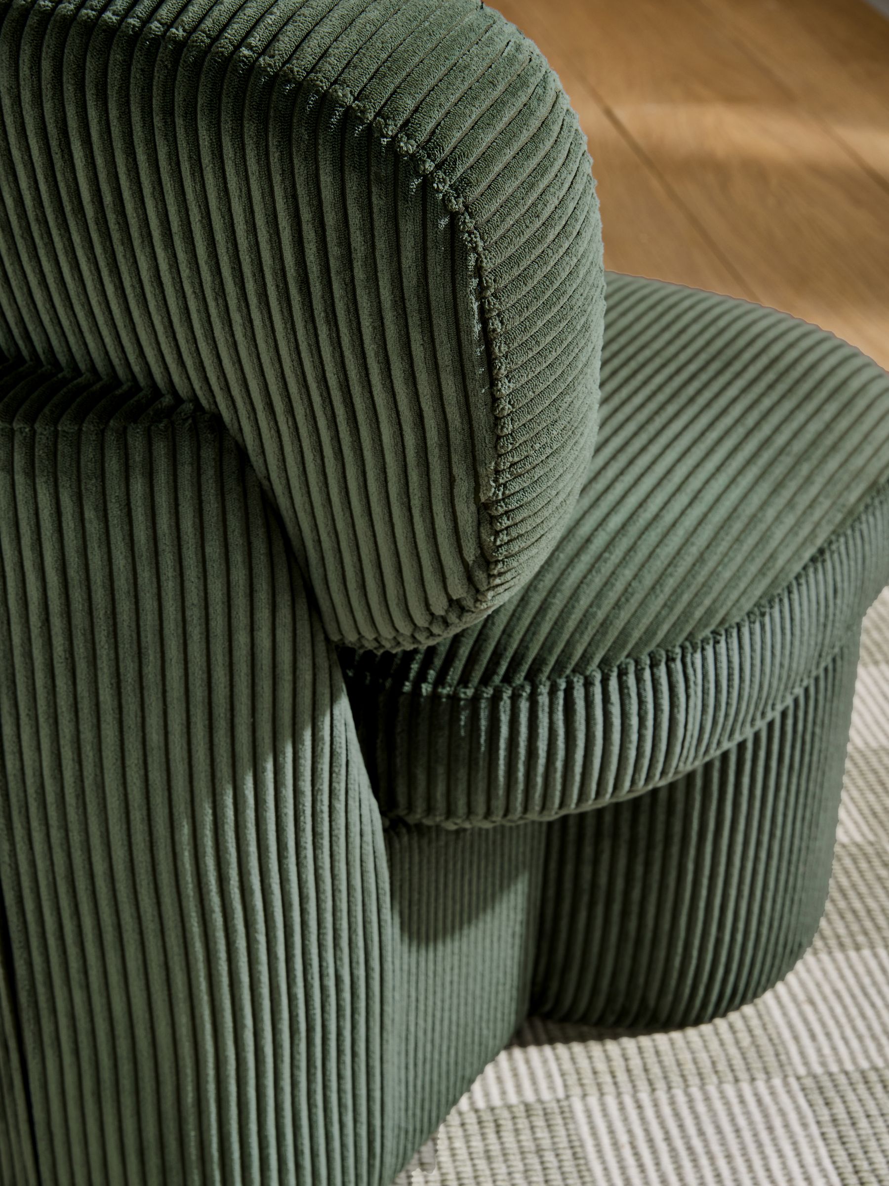 Thea Accent Chair in Forest Green Corduroy - Image 3 of 5