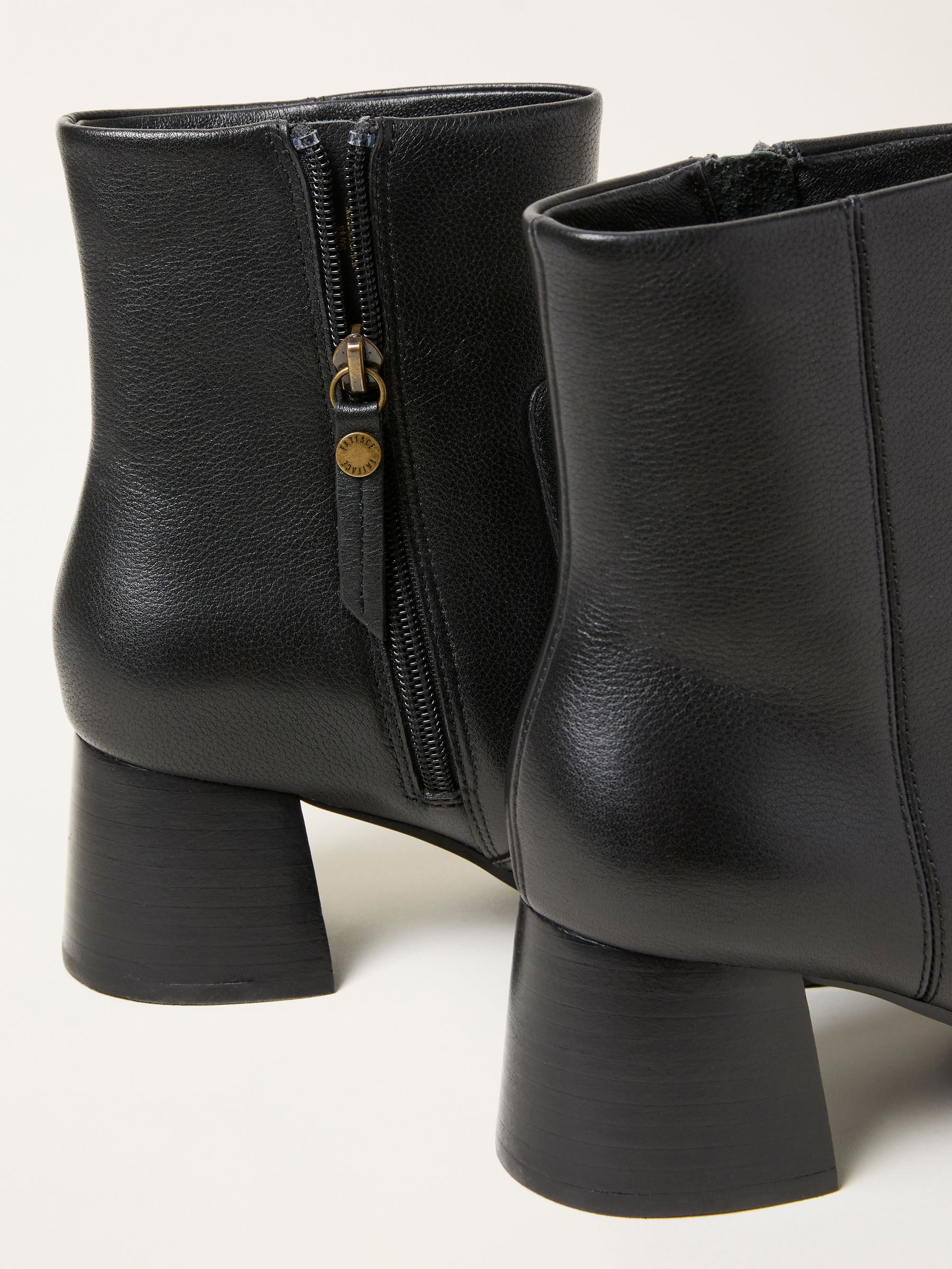 Black Flared Heel Leather Boot - Image 5 of 5