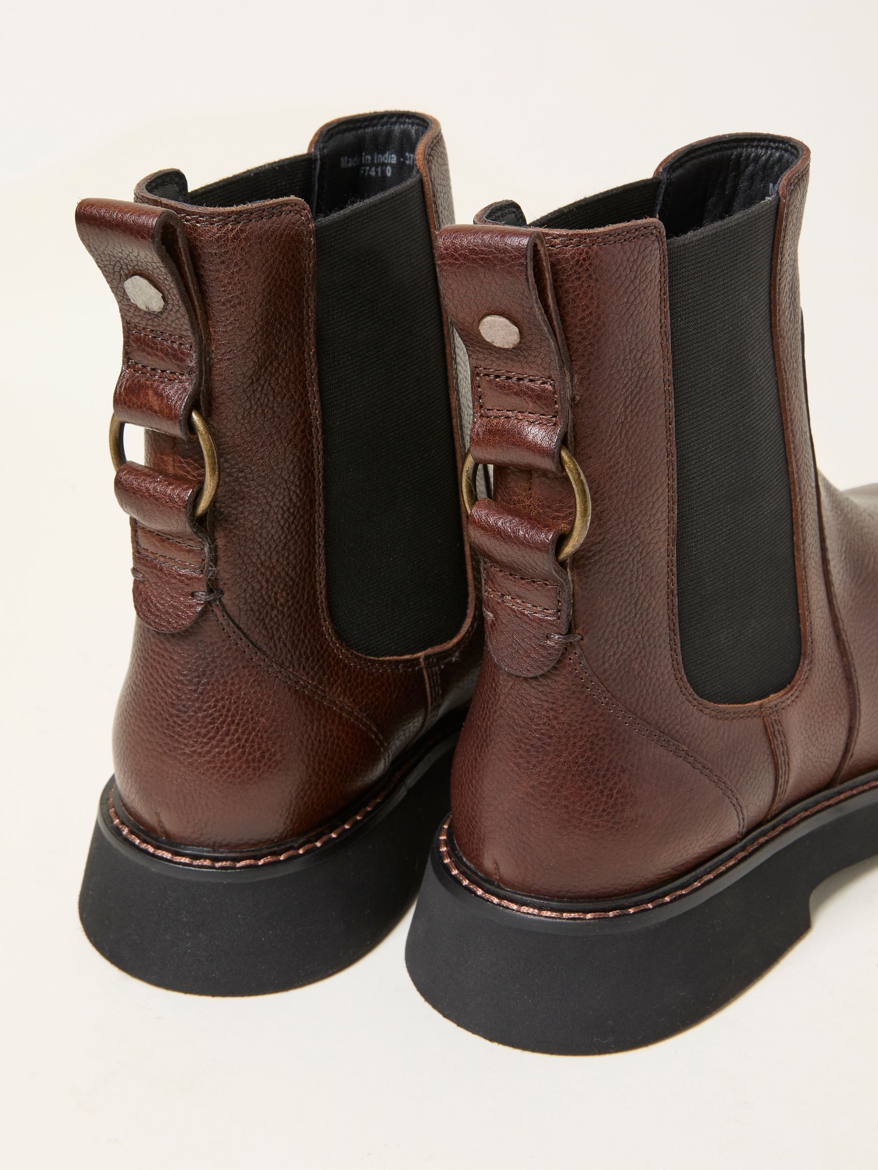 Rowe Chocolate Brown Leather Chelsea Ankle Boots | FatFace