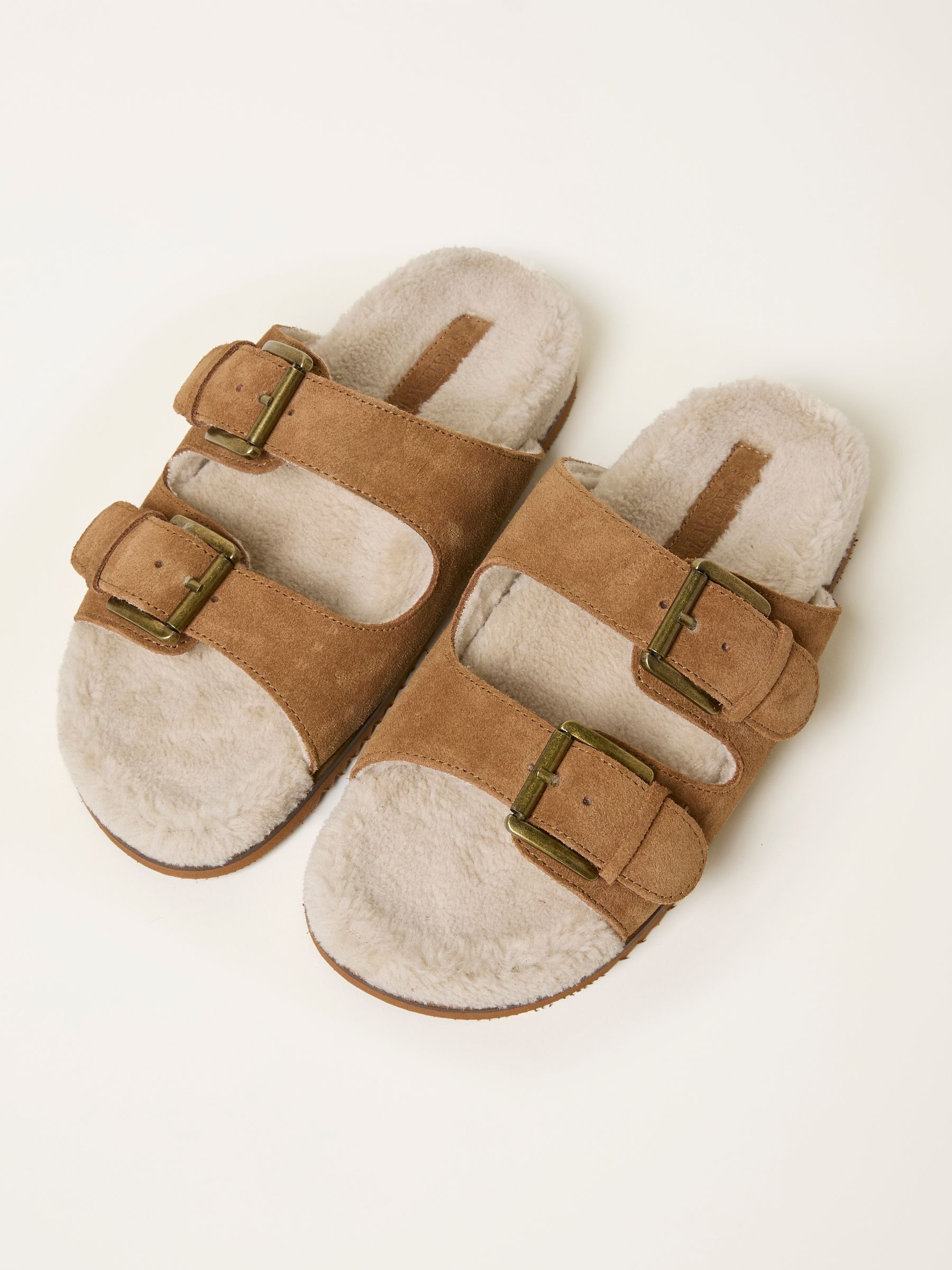 Tan Brown Cosy Borg Lined Leather Footbed - Image 3 of 3