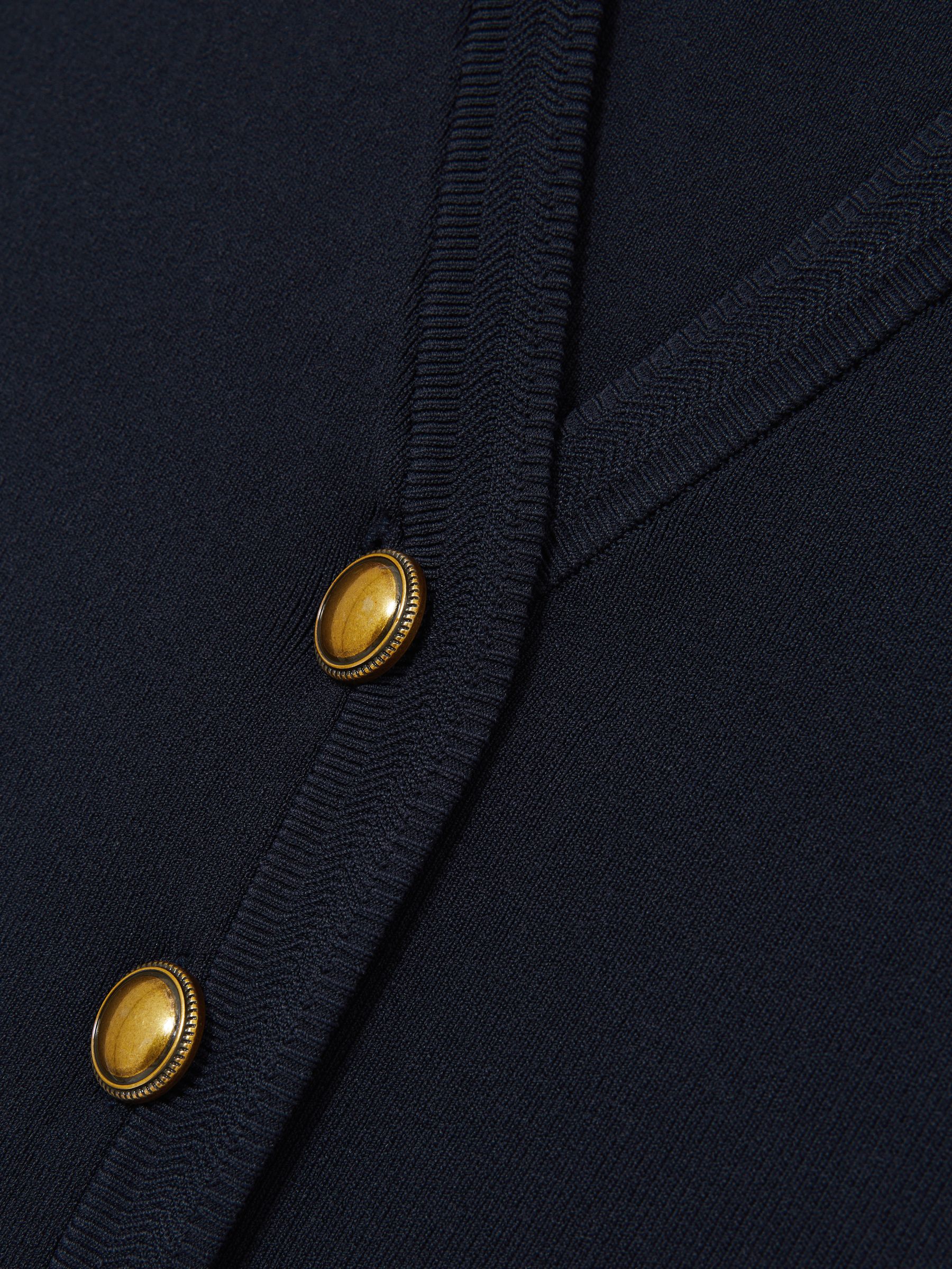 Knitted Button Through Vest in Navy - image 5