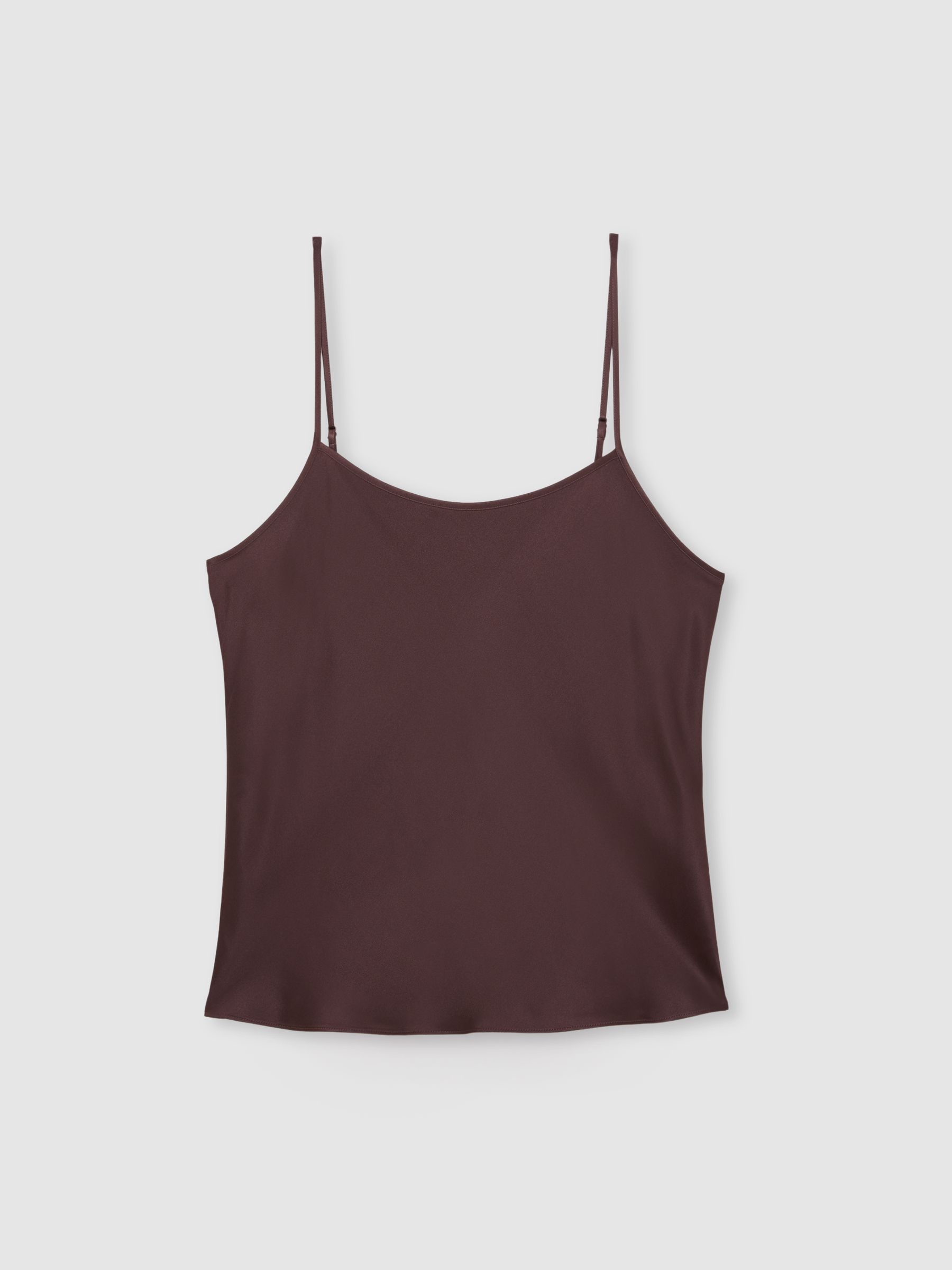 Silk Cami Top in Burgundy - Image 2 of 6