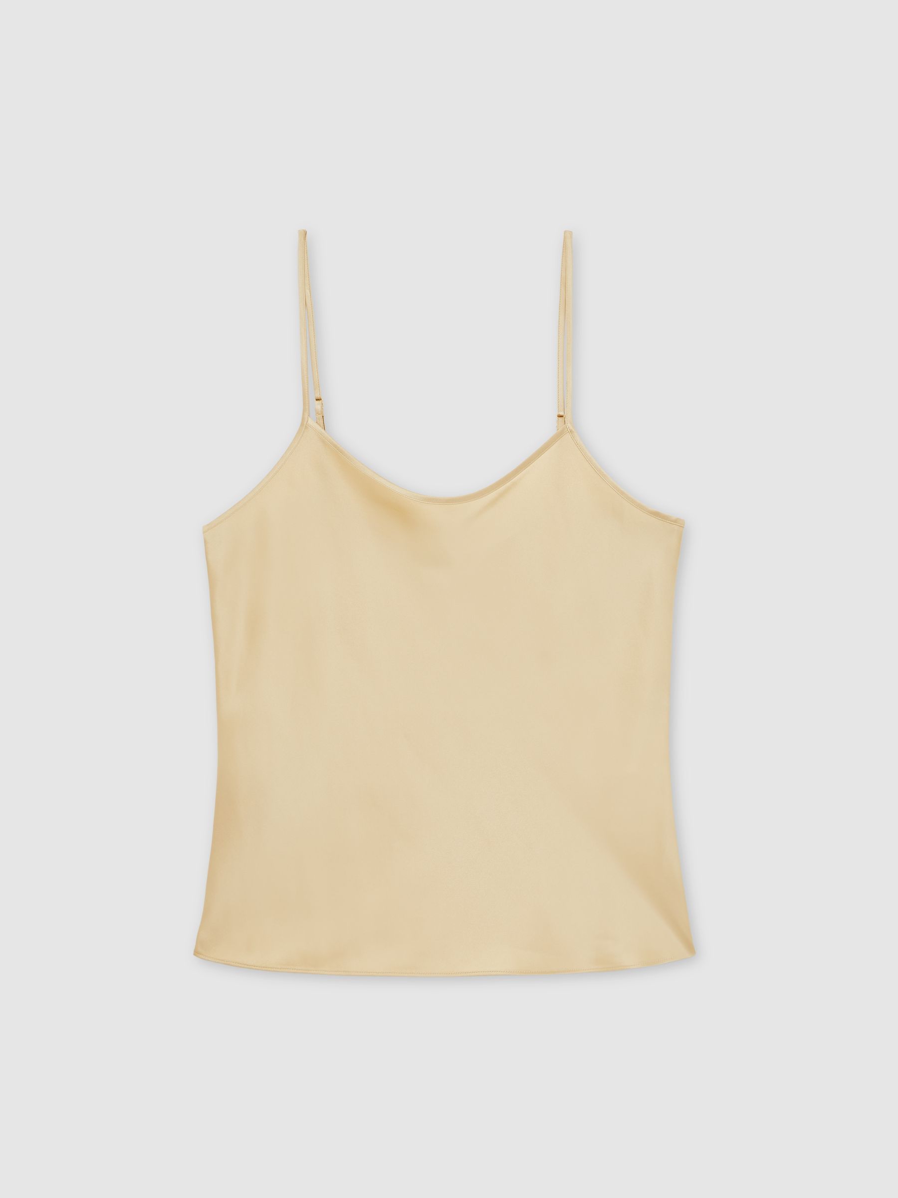 Silk Cami Top in Gold - Image 2 of 5
