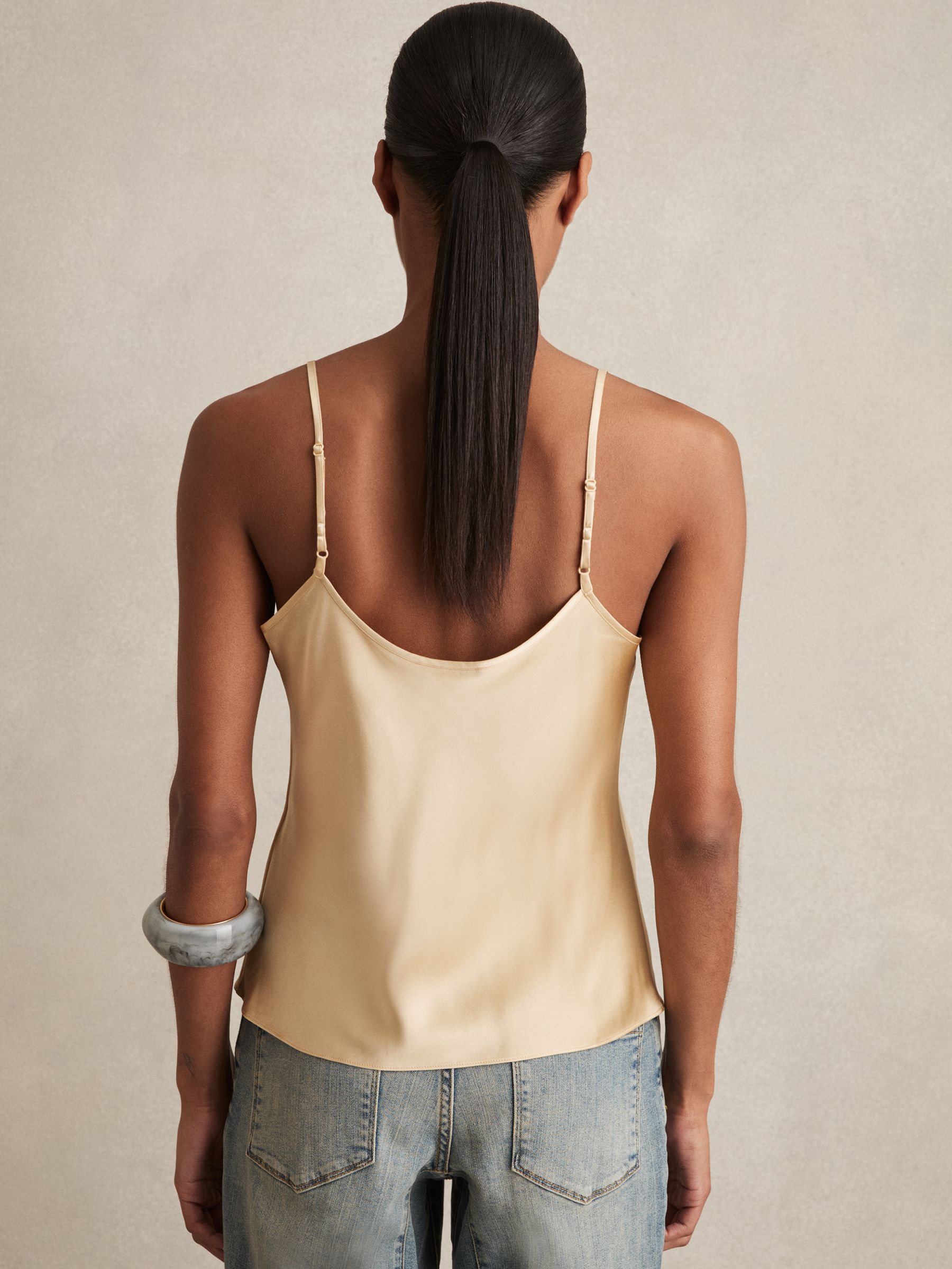 Silk Cami Top in Gold - Image 4 of 5