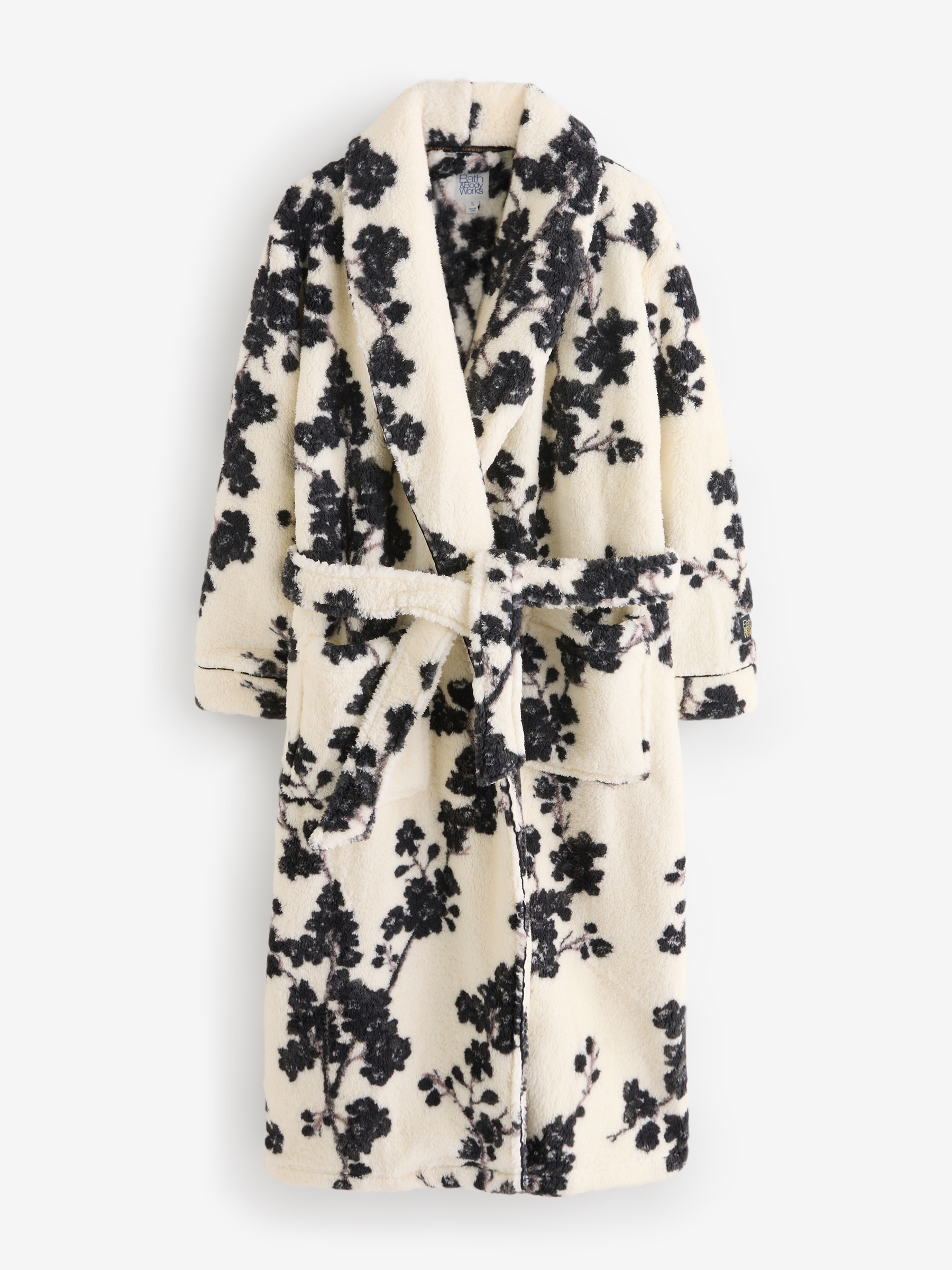 Monochrome Floral Blossom Cosy Robe - Image 5 of 5