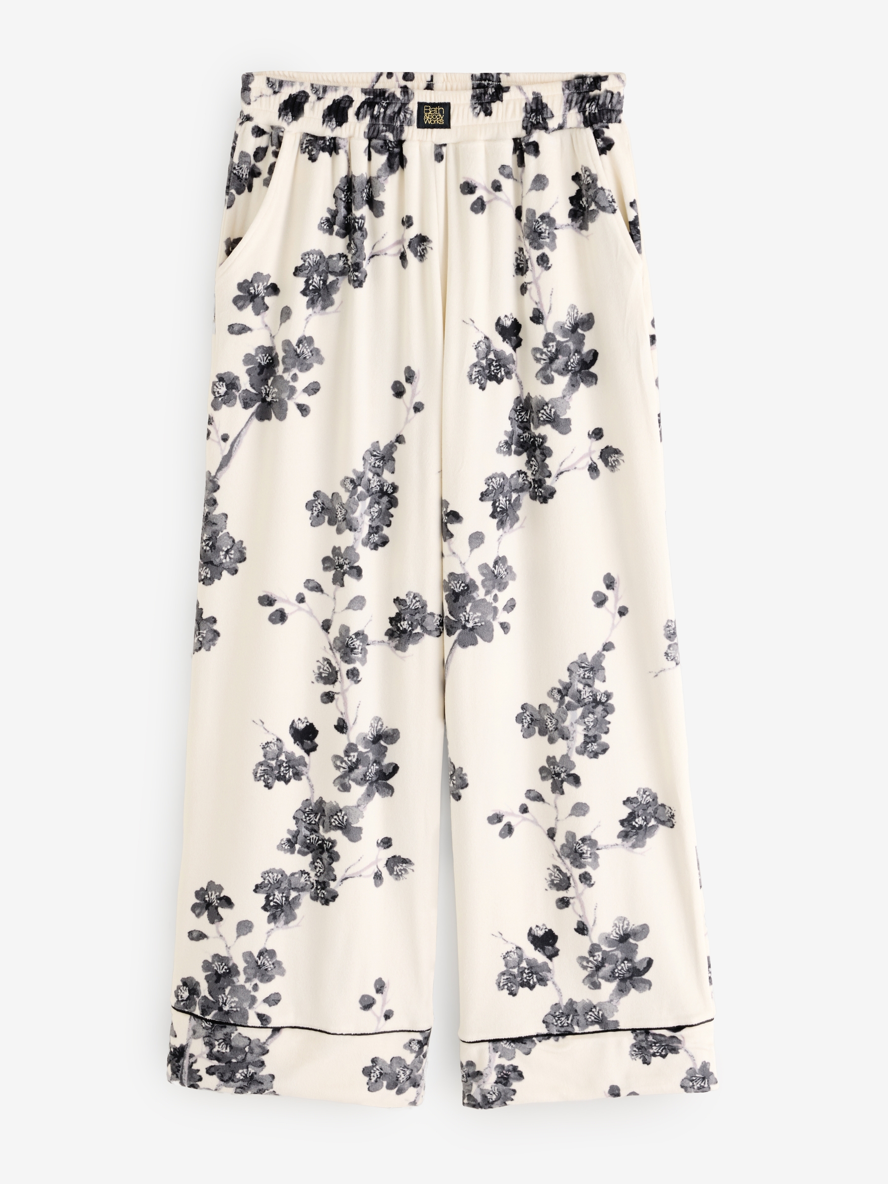 Monochrome Floral Cosy Button Through Pyjamas - Image 8 of 10