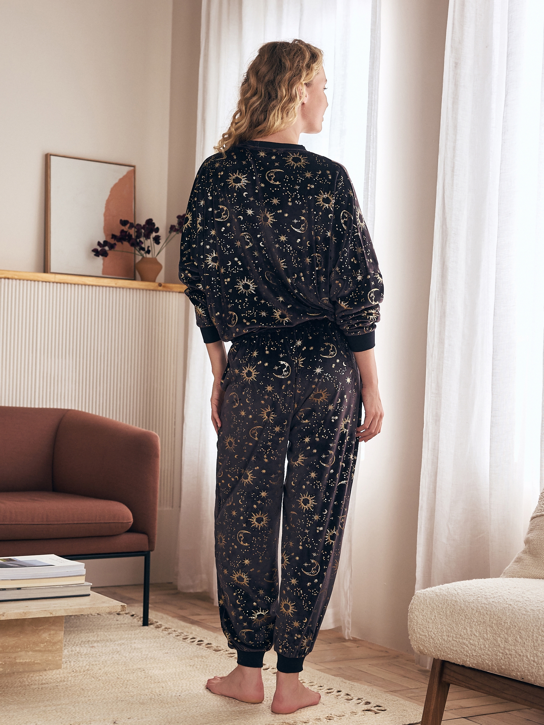 Black Celestial Cosy Twosie Pyjamas - Image 3 of 10