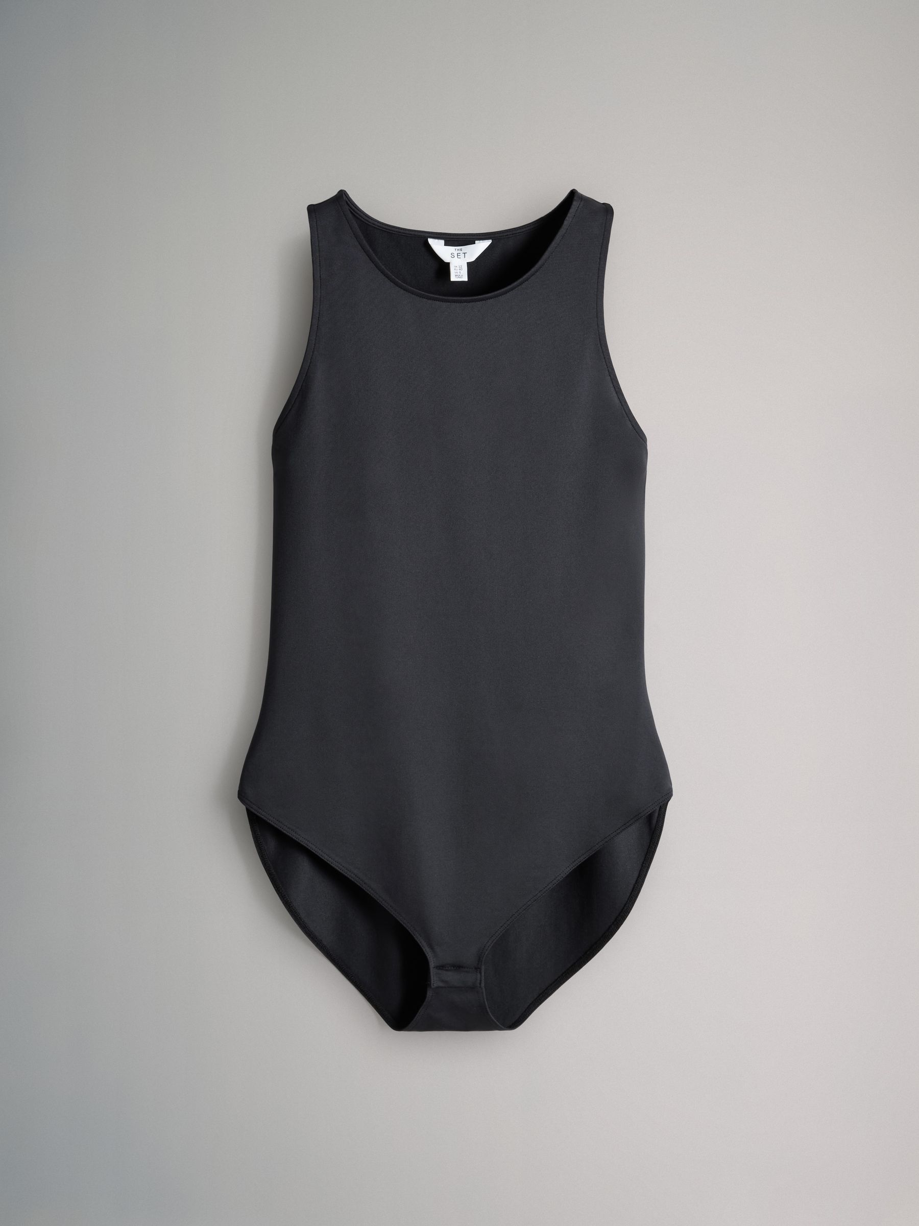Black/Chocolate Brown/Nude - 3 Pack Soft Touch Nylon Racer Bodysuits - Image 10 of 12