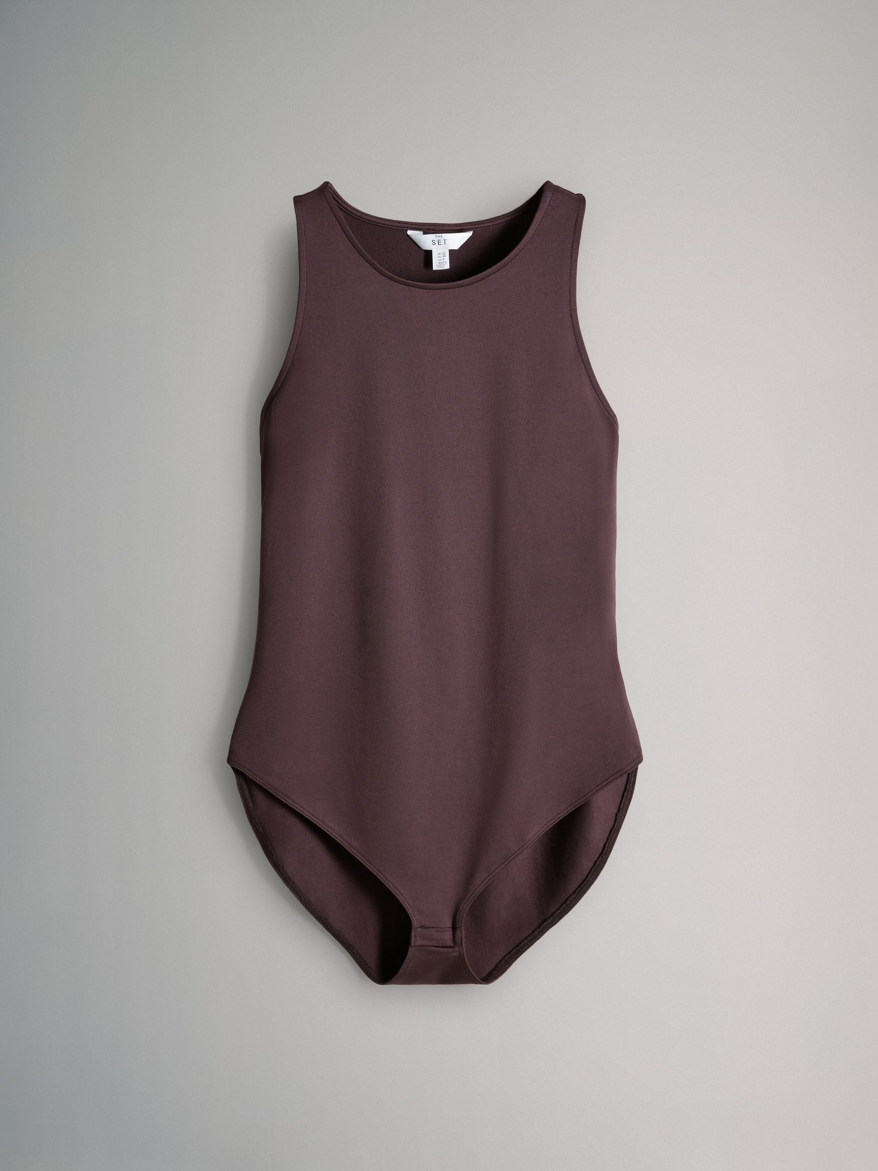 Black/Chocolate Brown/Nude - 3 Pack Soft Touch Nylon Racer Bodysuits - Image 8 of 12