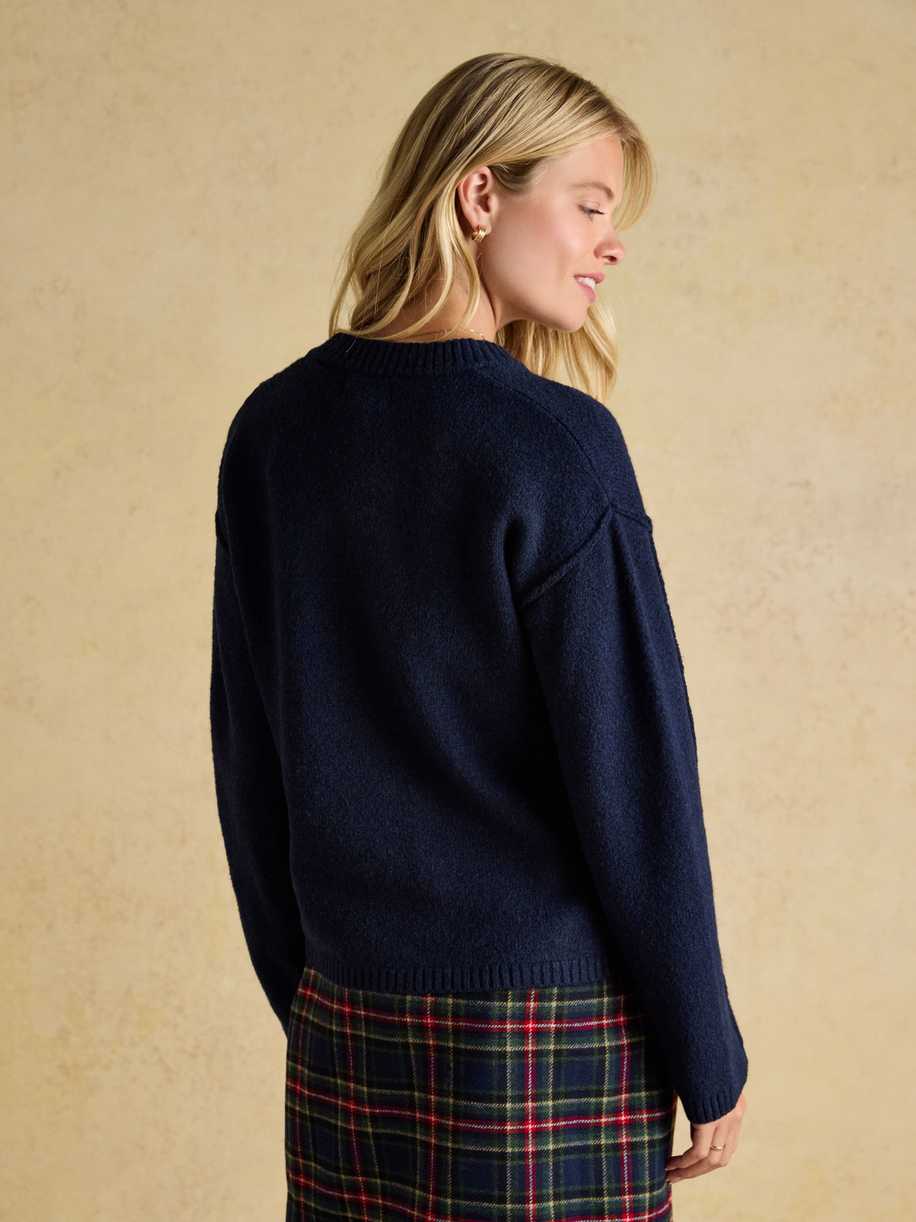 Hannah Navy V-Neck Relaxed Fit Jumper - Image 2 of 7