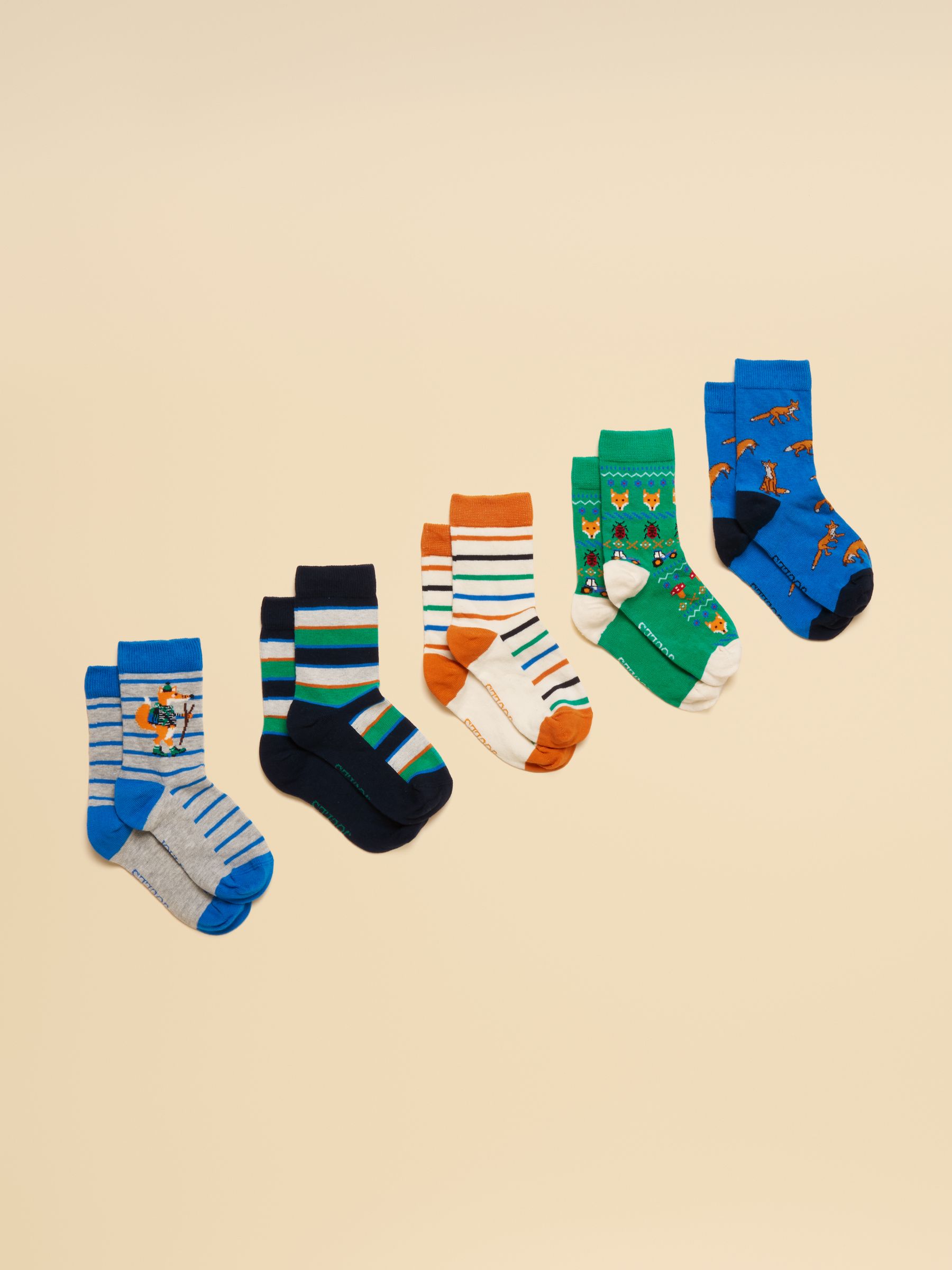 Kids' Eat Feet Orange Fox Socks 5 Pack - Image 1 of 3