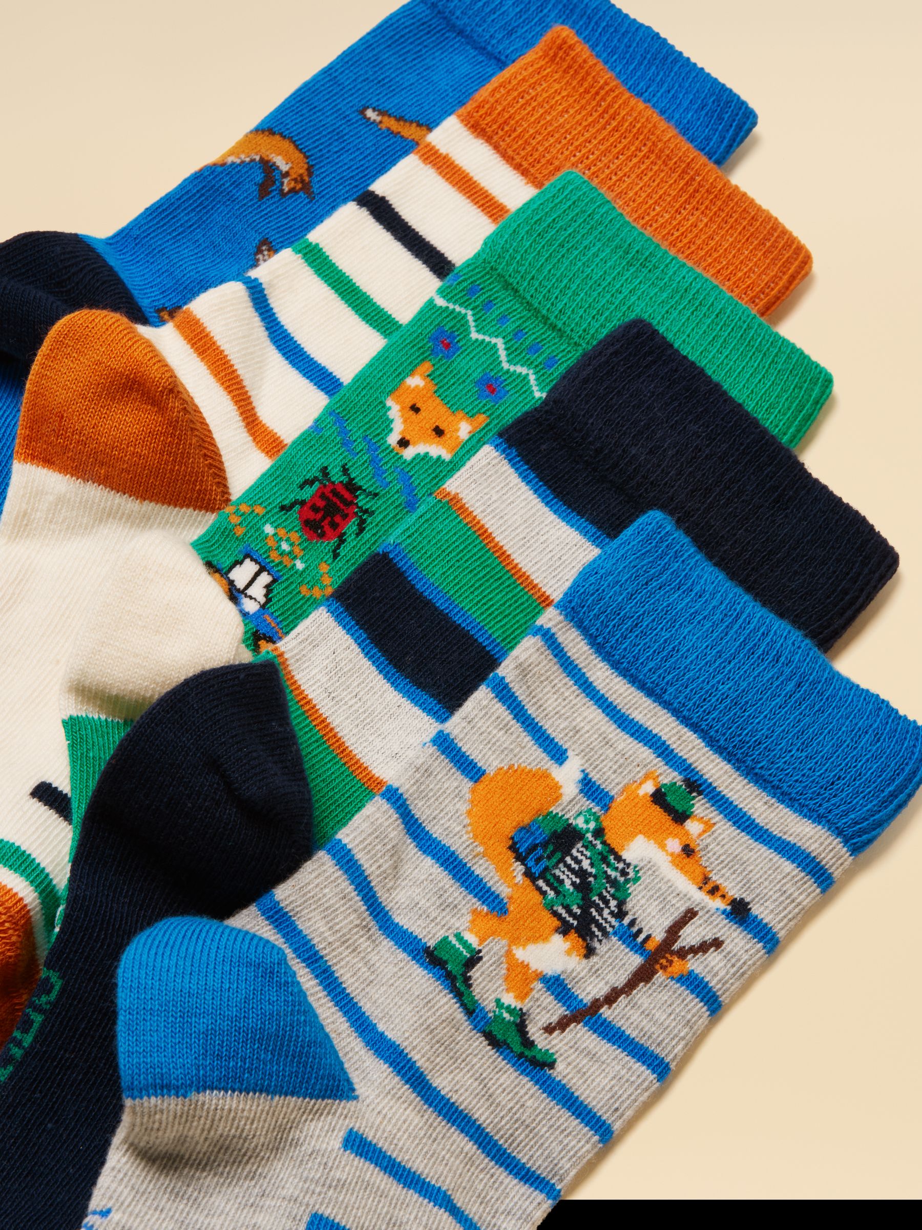 Kids' Eat Feet Orange Fox Socks 5 Pack - Image 2 of 3