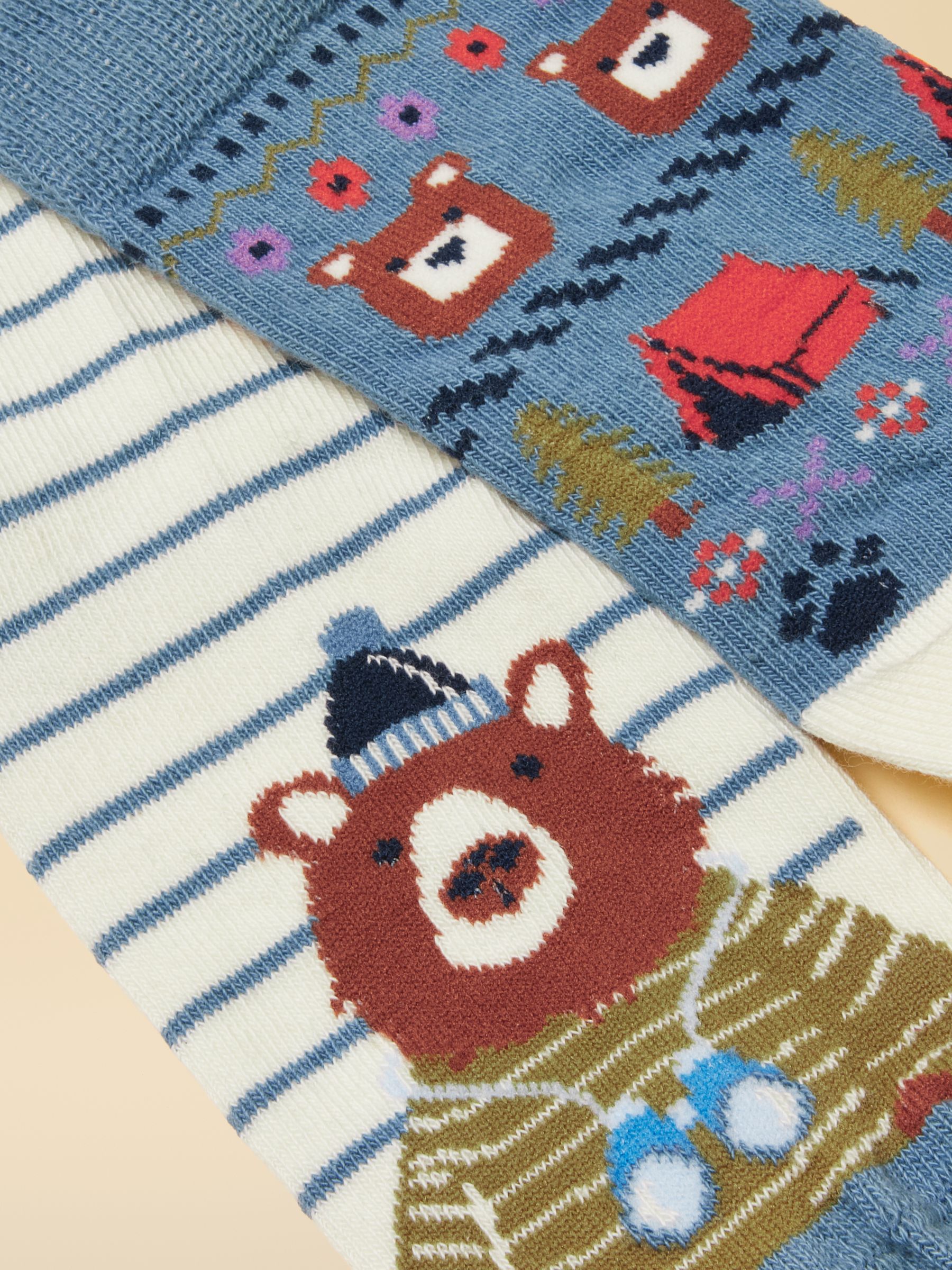 Kids' Eat Feet Blue Bear Socks 5 Pack - Image 4 of 4
