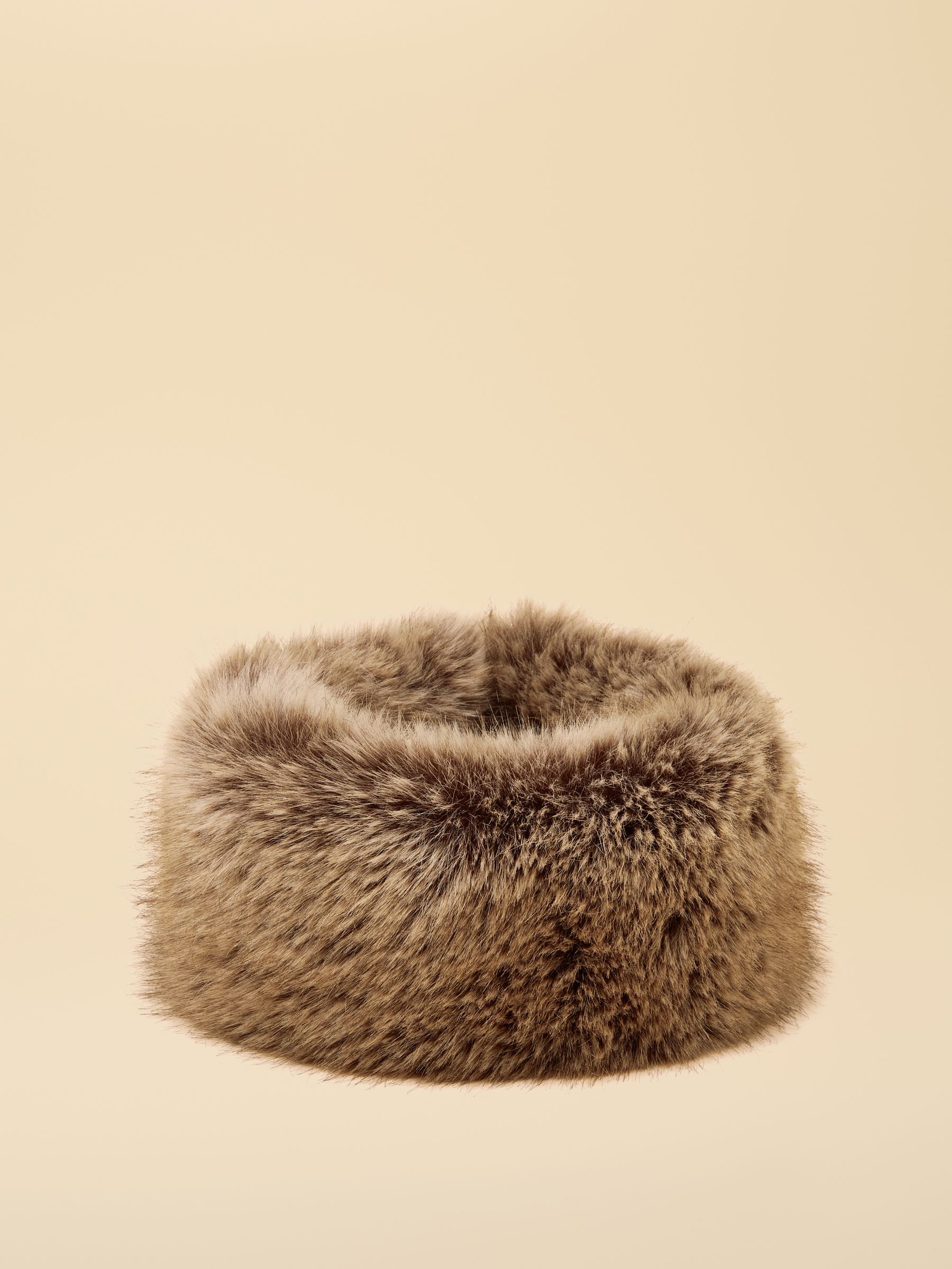 Aspen Chocolate Brown Faux Fur Headband - Image 4 of 8