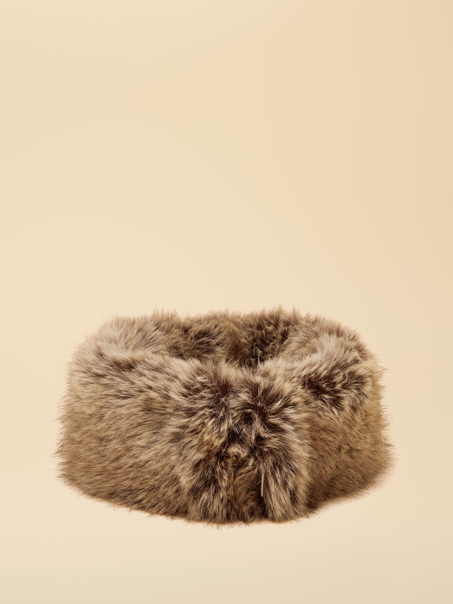 Aspen Chocolate Brown Faux Fur Headband - Image 5 of 8