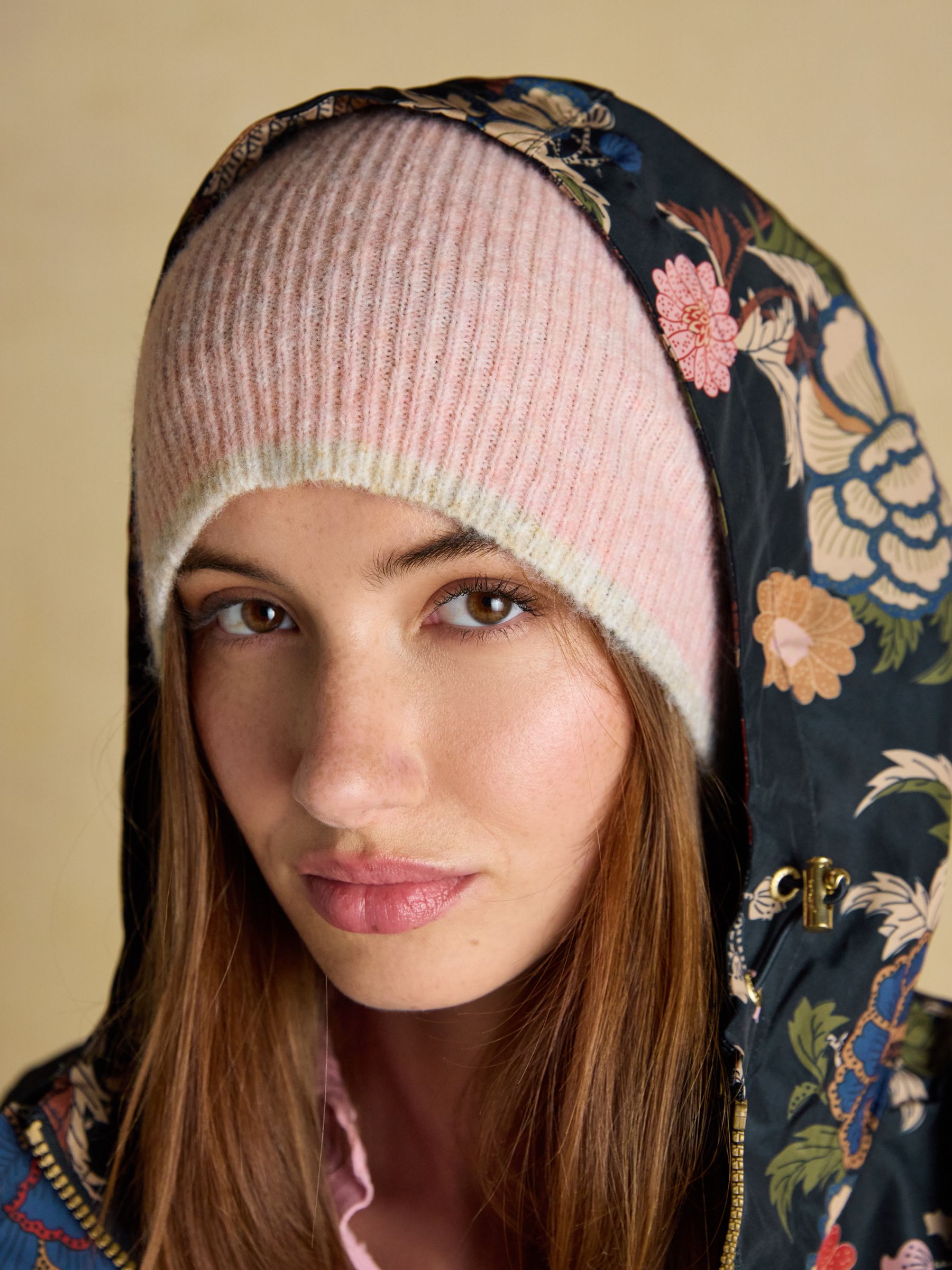 Kendra Pale Pink Fine Knit Beanie - Image 3 of 7