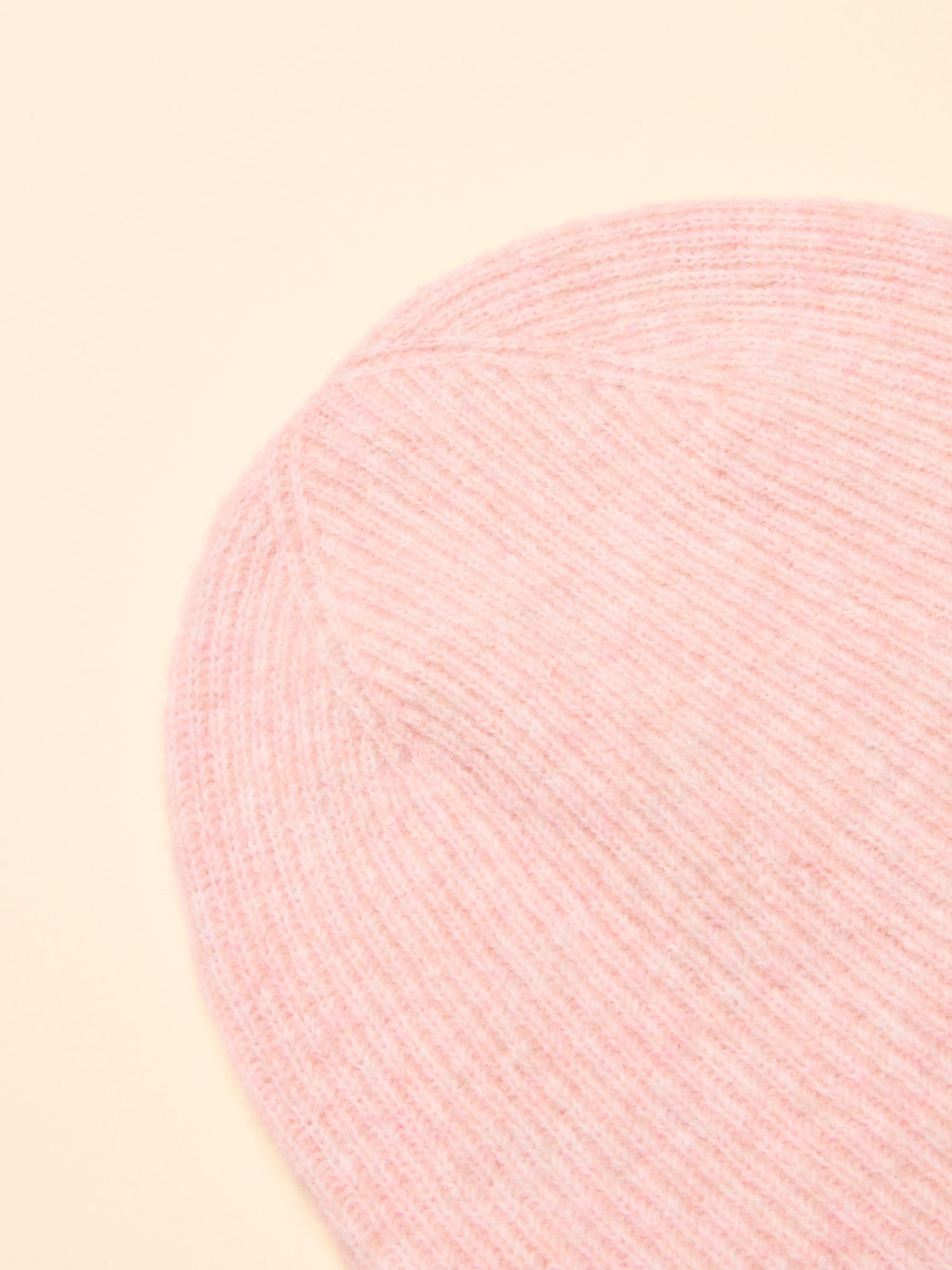 Kendra Pale Pink Fine Knit Beanie - Image 6 of 7