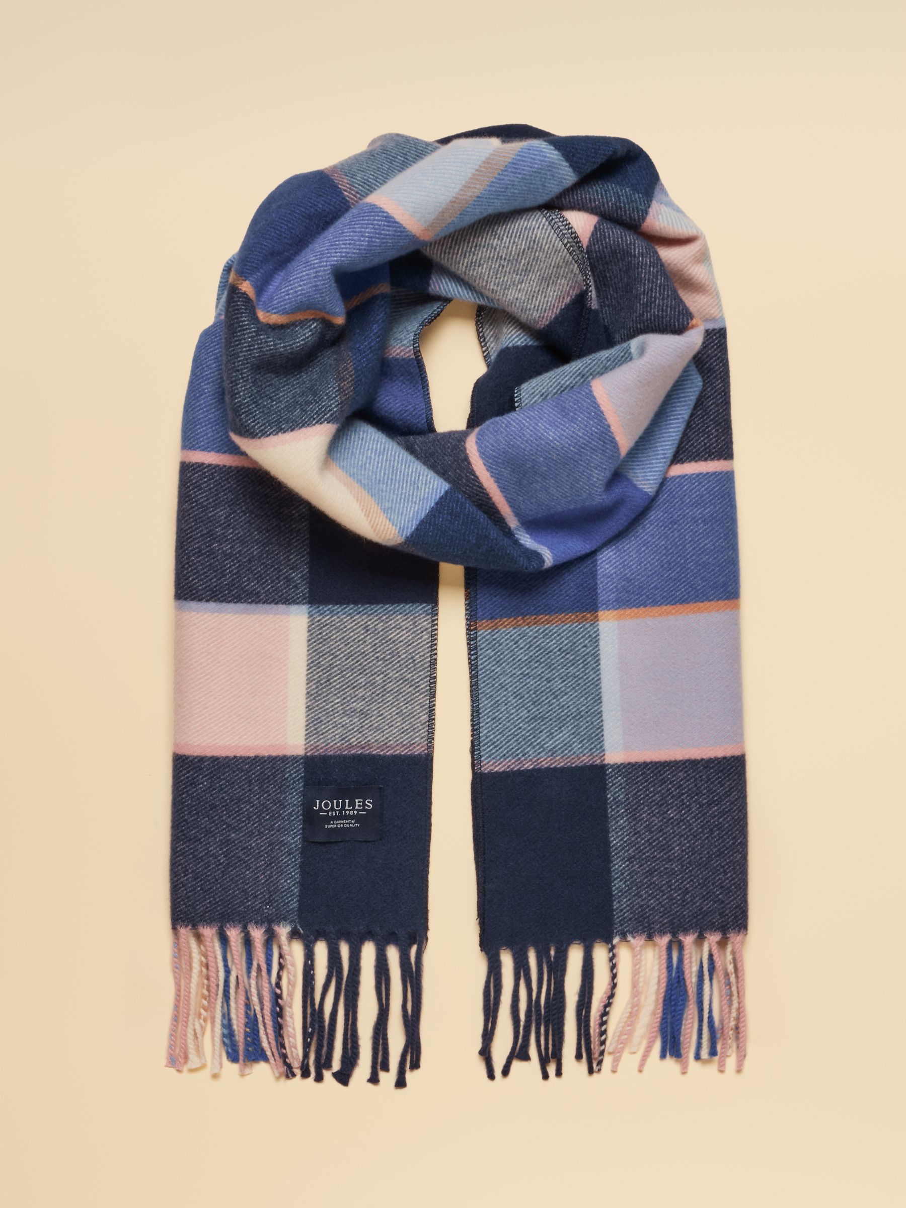 Langtree Blue & Pink Large Scarf - Image 1 of 5 Langtree Blue & Pink Large Scarf - Image 1 of 5