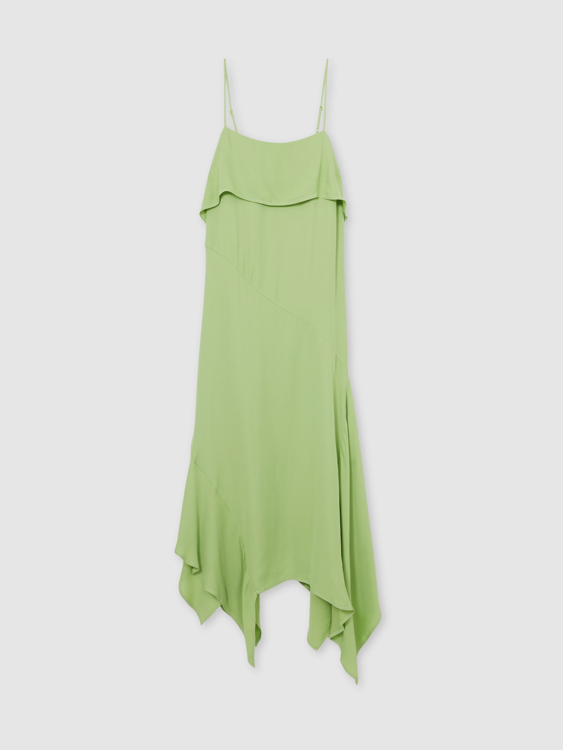 Ruffle-Detail Midi Dress in Green - Image 2 of 5