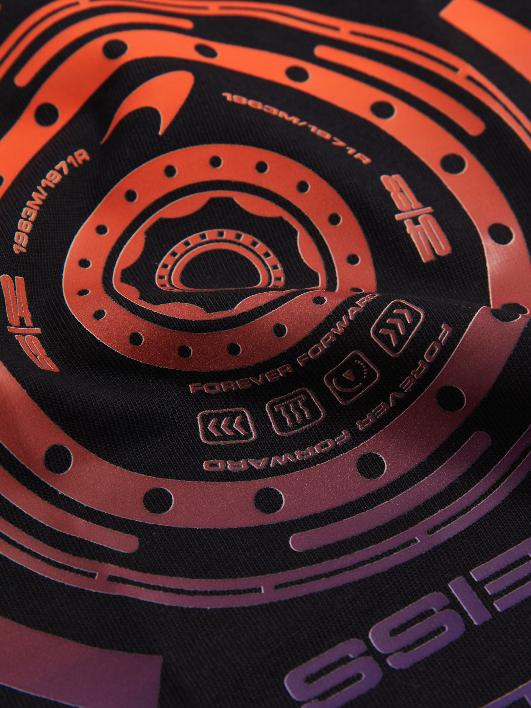 13-14 yrs Unisex Fit Oversized McLaren F1 Team Tyre T-Shirt in Black - Image 6 of 7