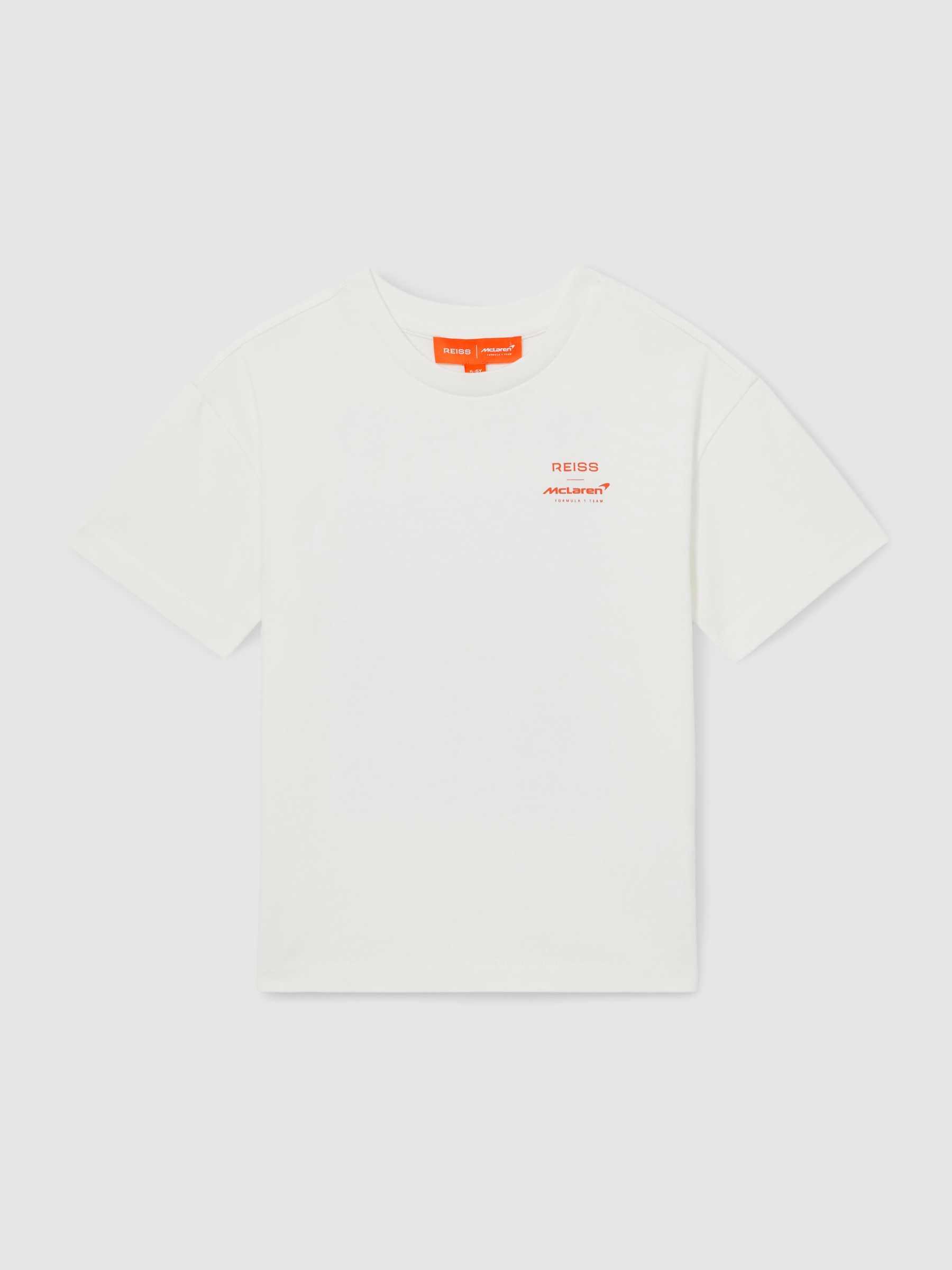Unisex Fit Oversized McLaren F1 Team Tyre T-Shirt in White - Image 1 of 7