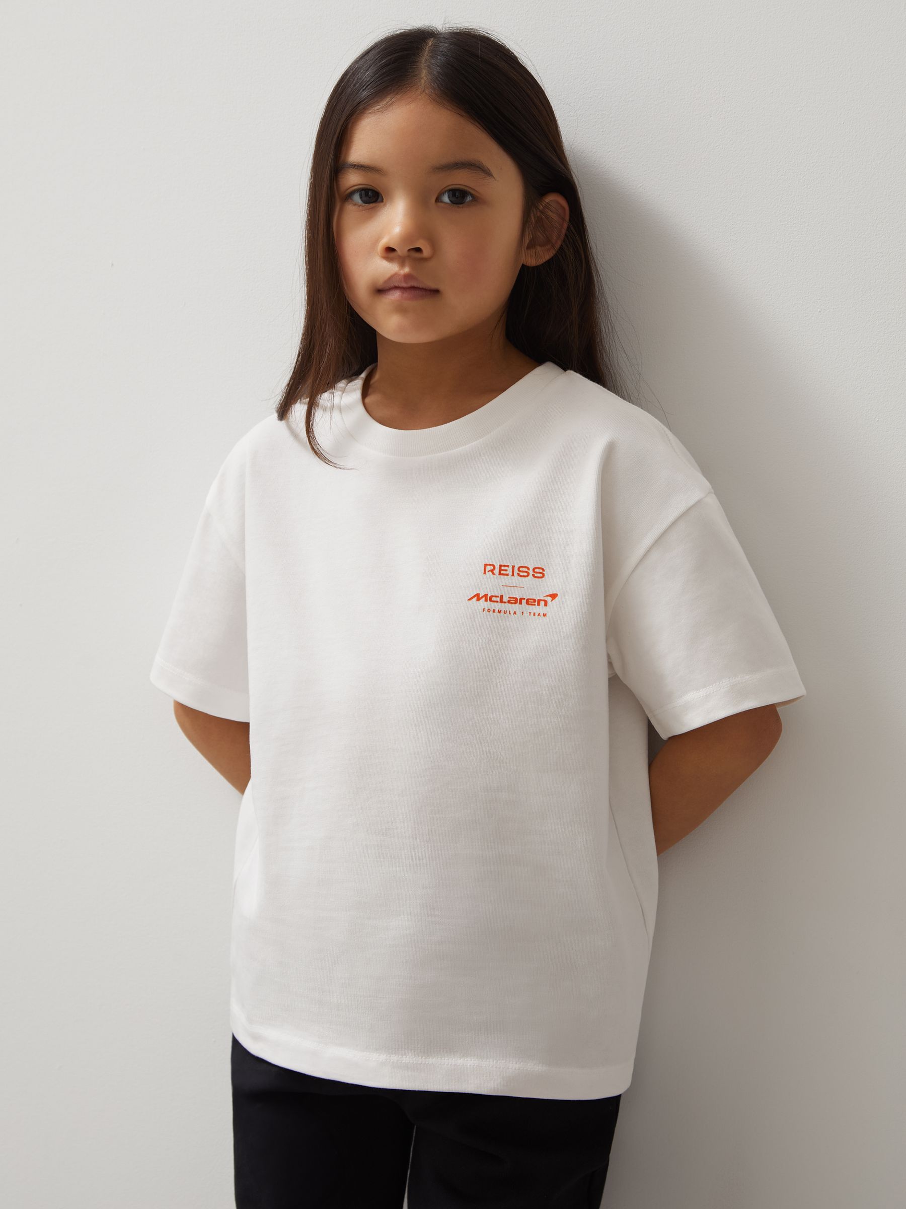 Unisex Fit Oversized McLaren F1 Team Tyre T-Shirt in White - Image 3 of 7