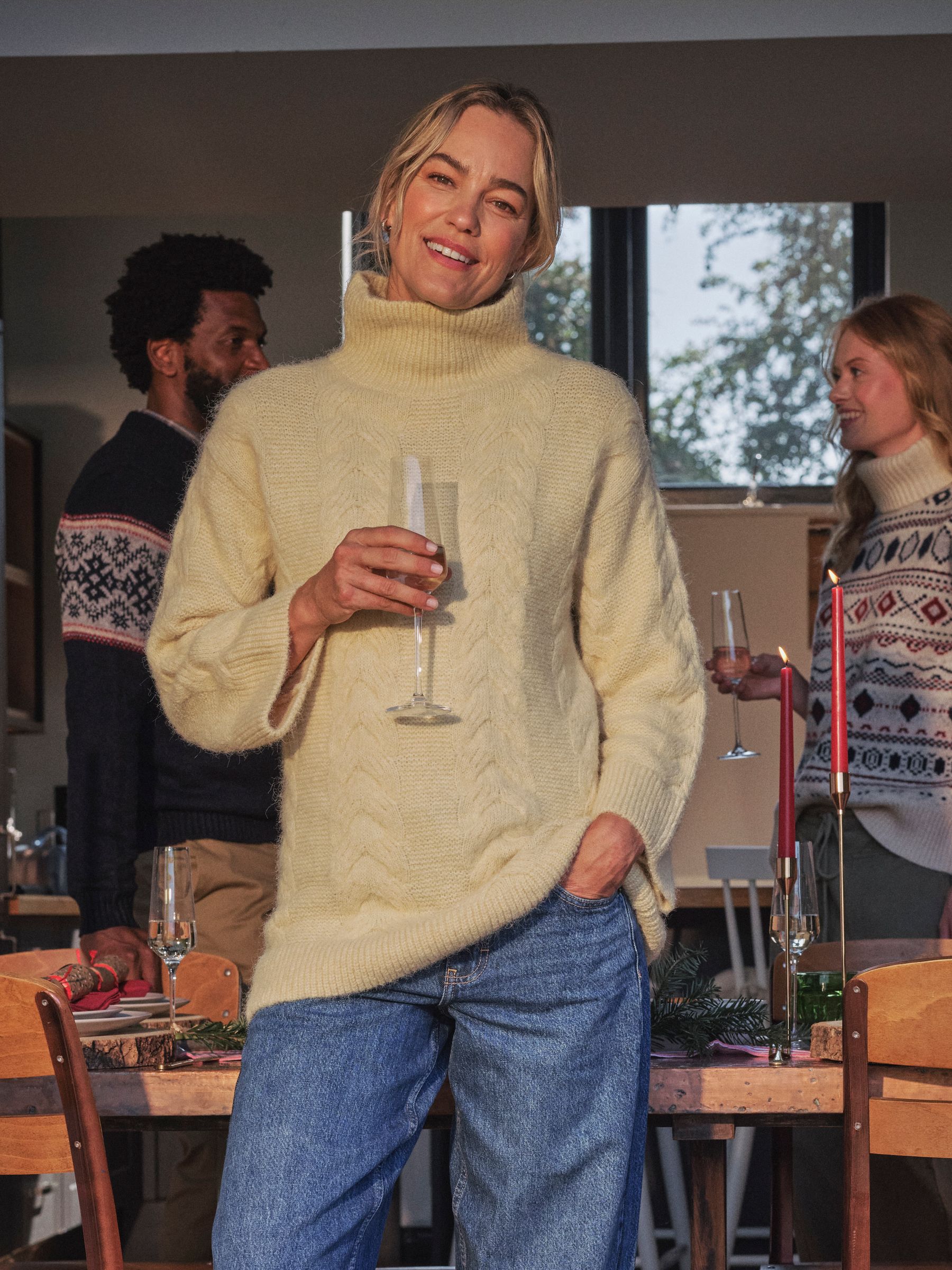 Celia Yellow Knitted Roll Neck Jumper - Image 1 of 6