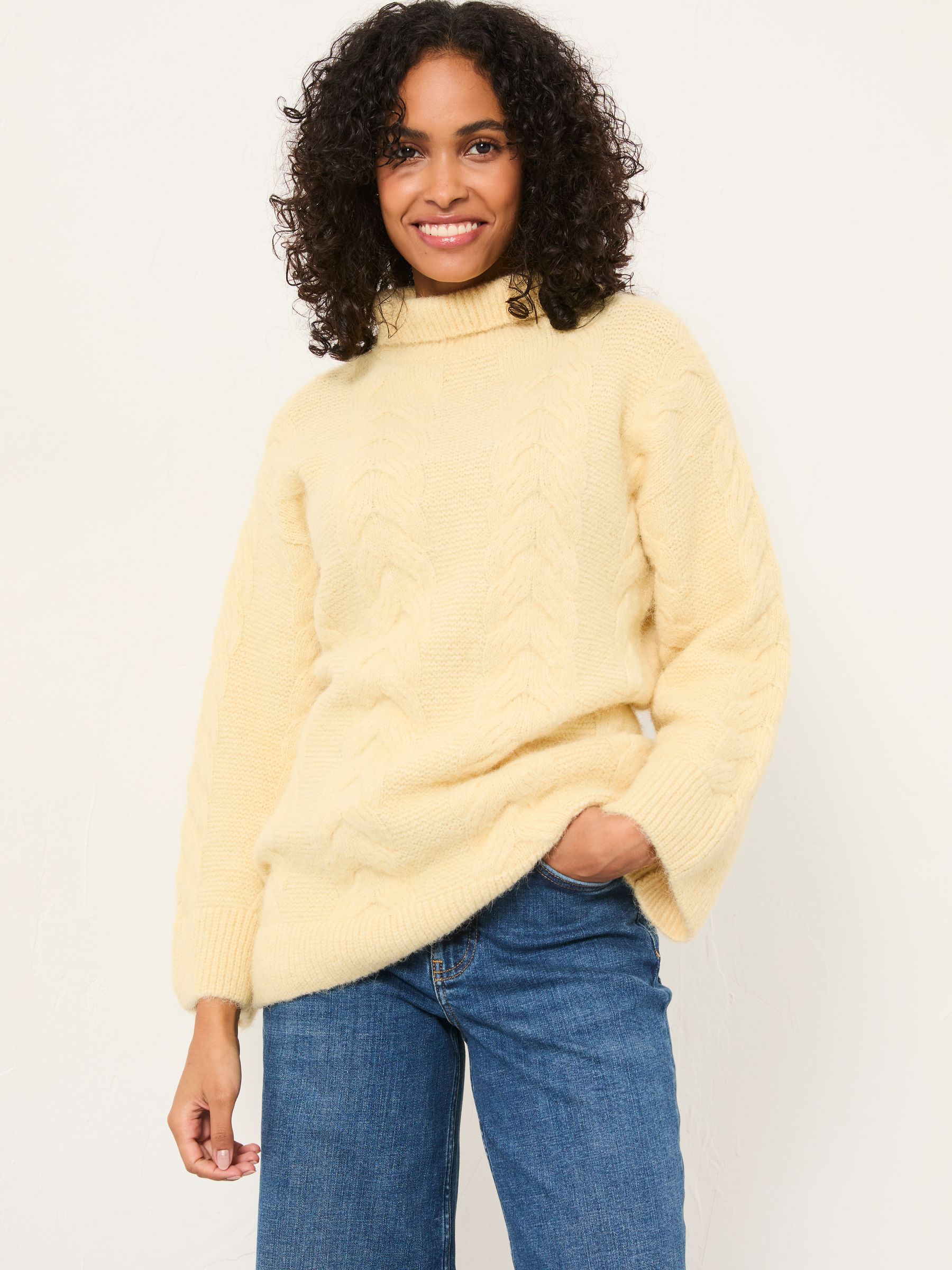Celia Yellow Knitted Roll Neck Jumper - Image 2 of 6