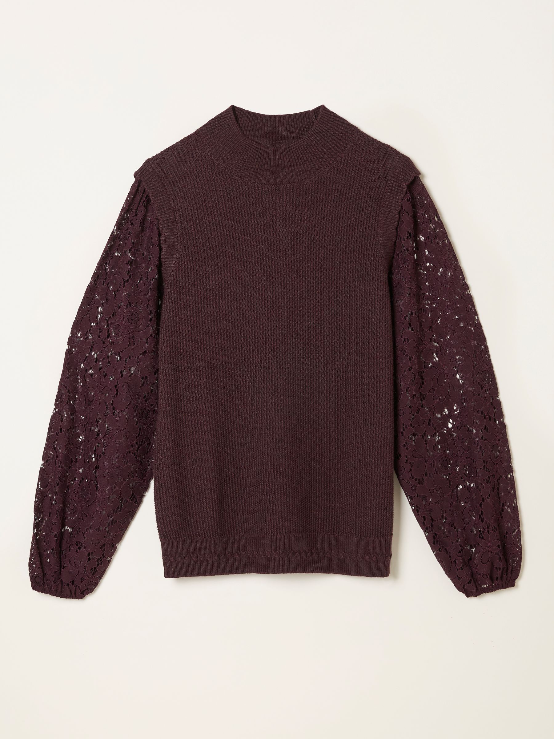 Paige Dark Purple Lace Knitted 2 in 1 Top - Image 6 of 6 Paige Dark Purple Lace Knitted 2 in 1 Top - Image 6 of 6