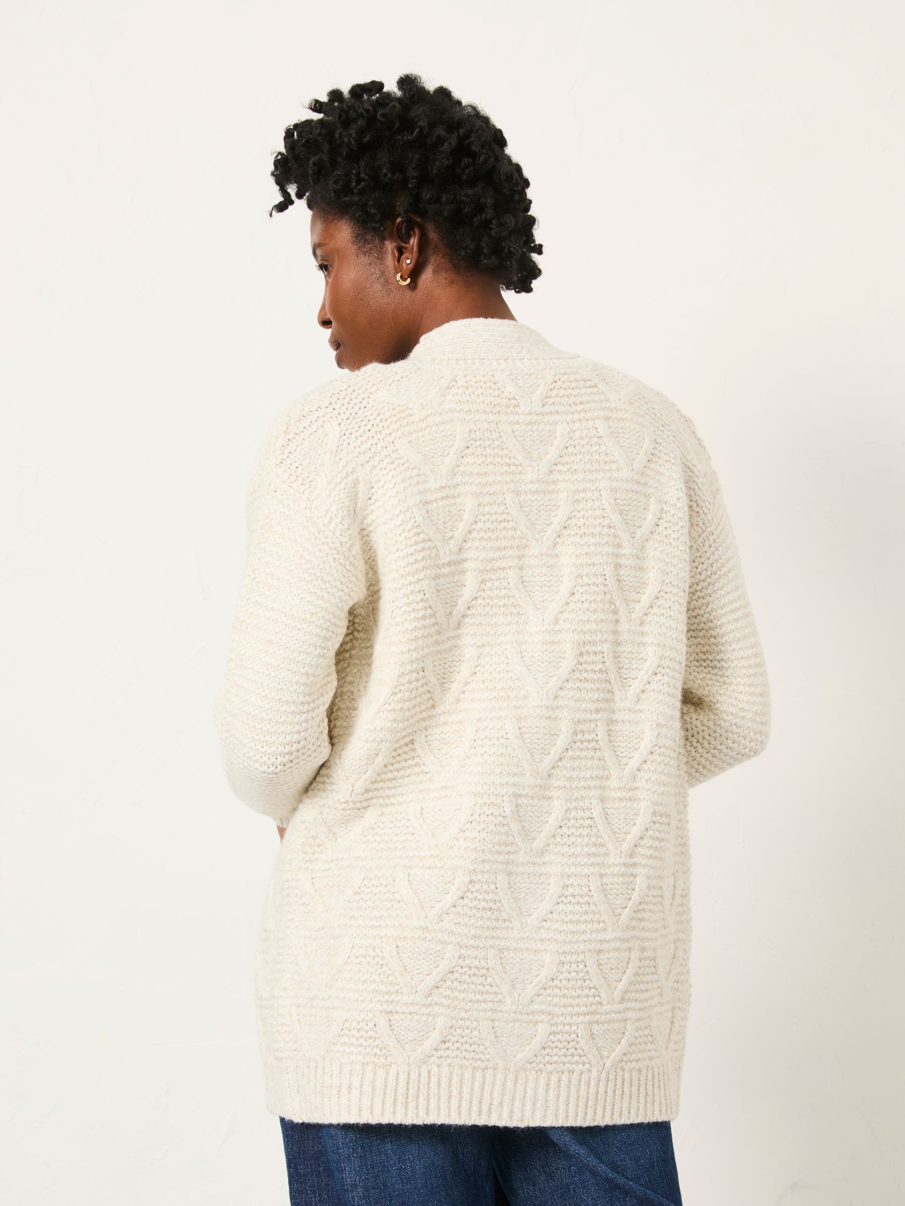 Ezzie Ivory Knitted Edge To Edge Cardigan - Image 2 of 6 Ezzie Ivory Knitted Edge To Edge Cardigan - Image 2 of 6