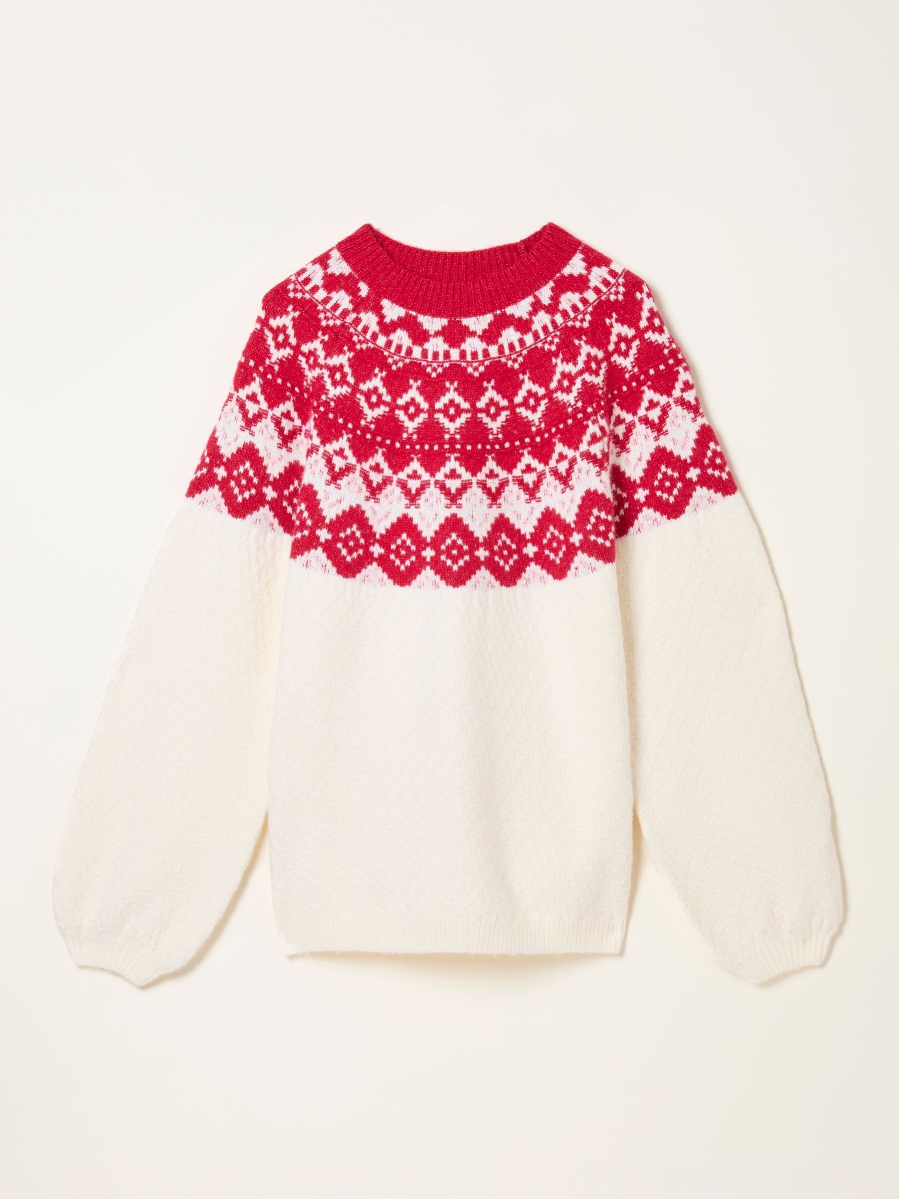 Ivory Shelter Knitted Fairisle Crew Neck Jumper - Image 5 of 5