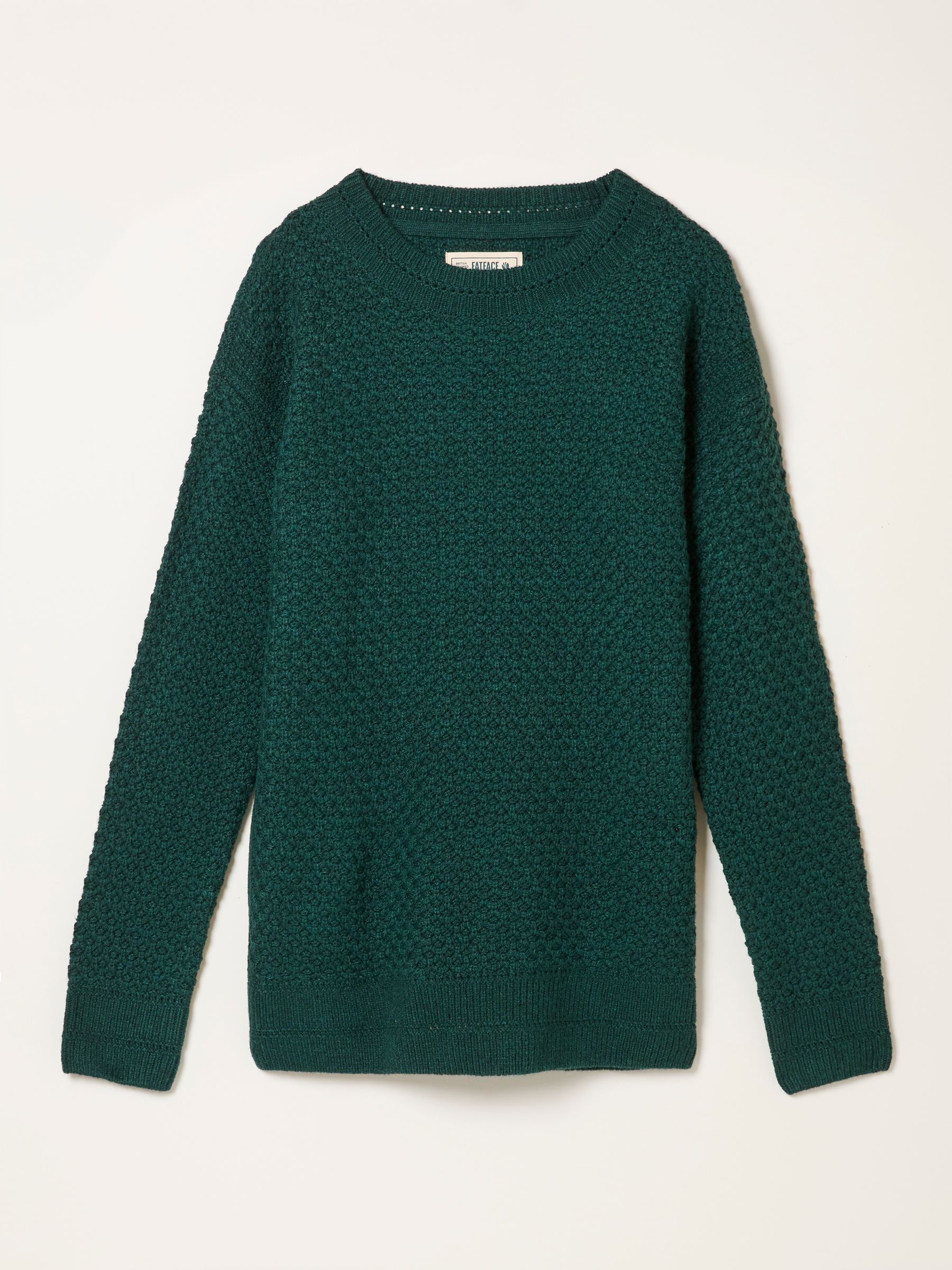 Ella Dark Teal Blue Textured Knitted Jumper - Image 5 of 5
