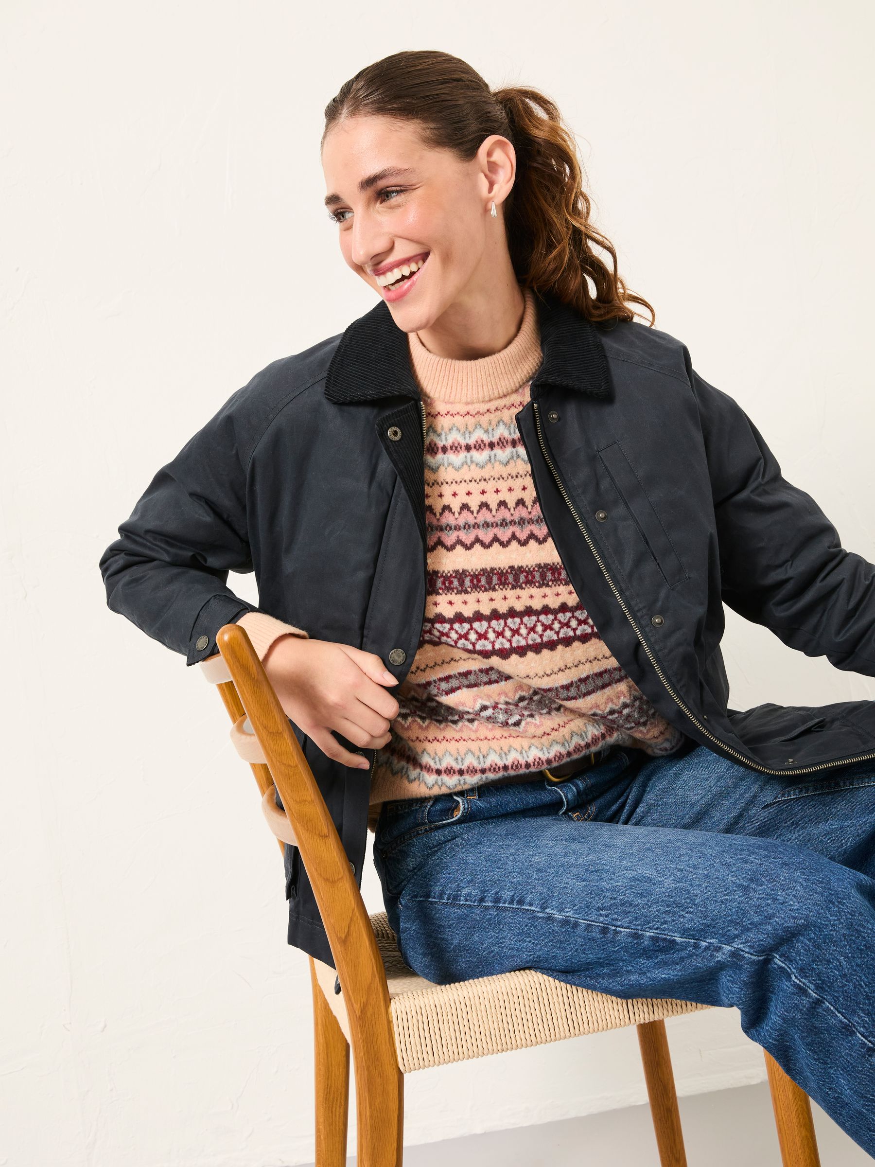 Genevieve Natural Fairisle Crew Neck Jumper - Image 4 of 6