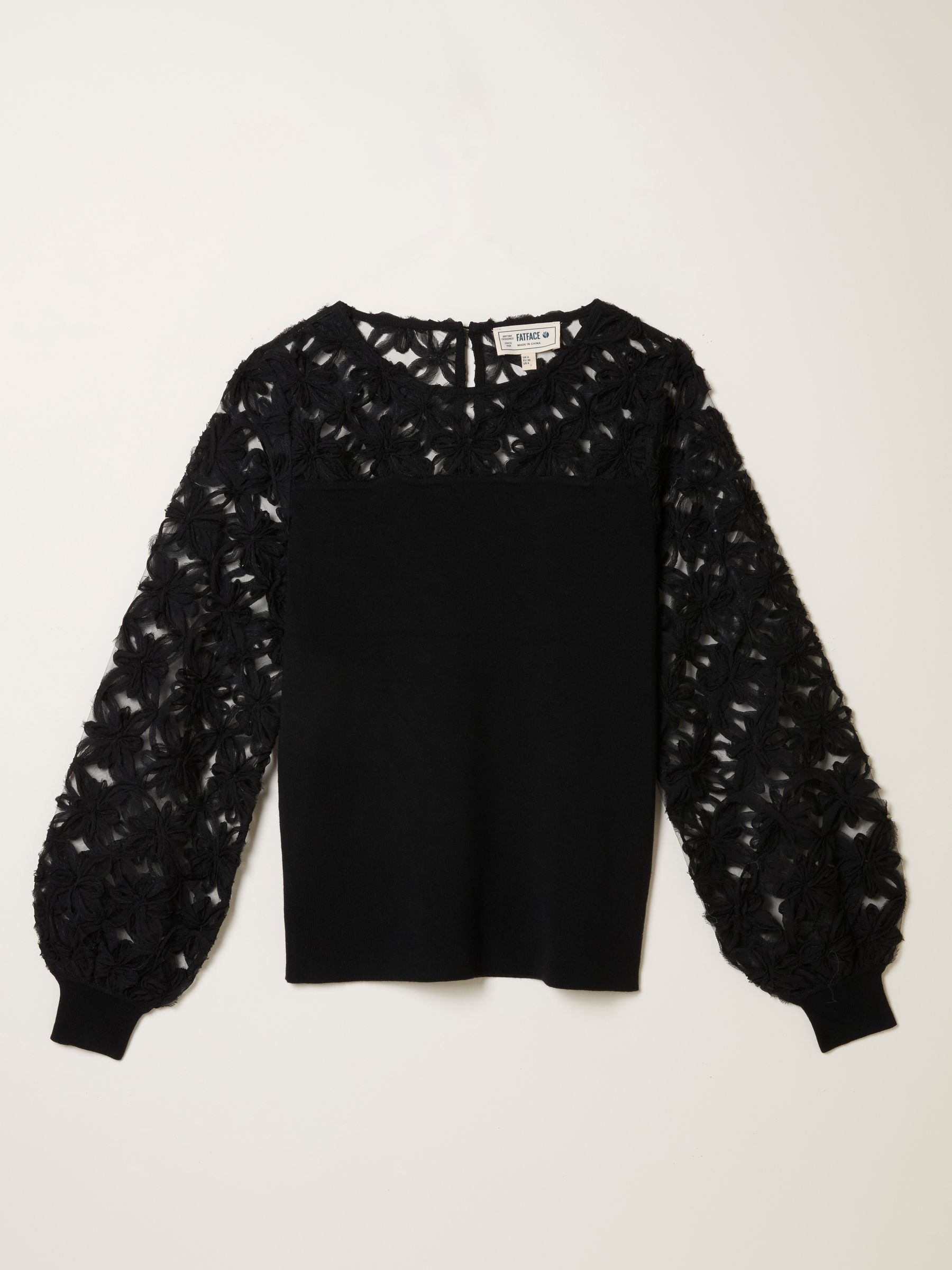 Black Lace Insert Knitted Top - Image 6 of 6 Black Lace Insert Knitted Top - Image 6 of 6