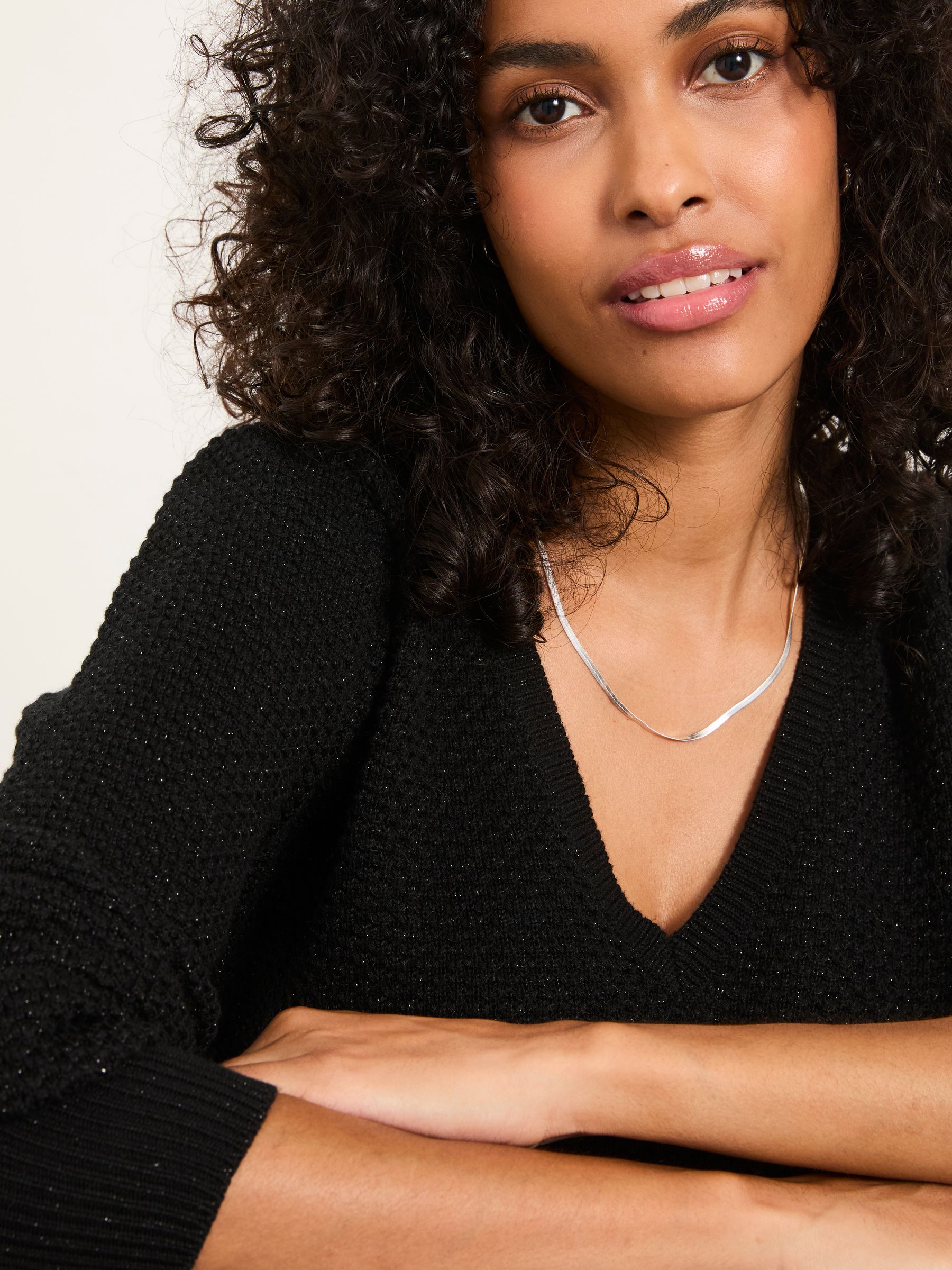 Lara Black Sparkle Knitted Tunic - Image 3 of 5
