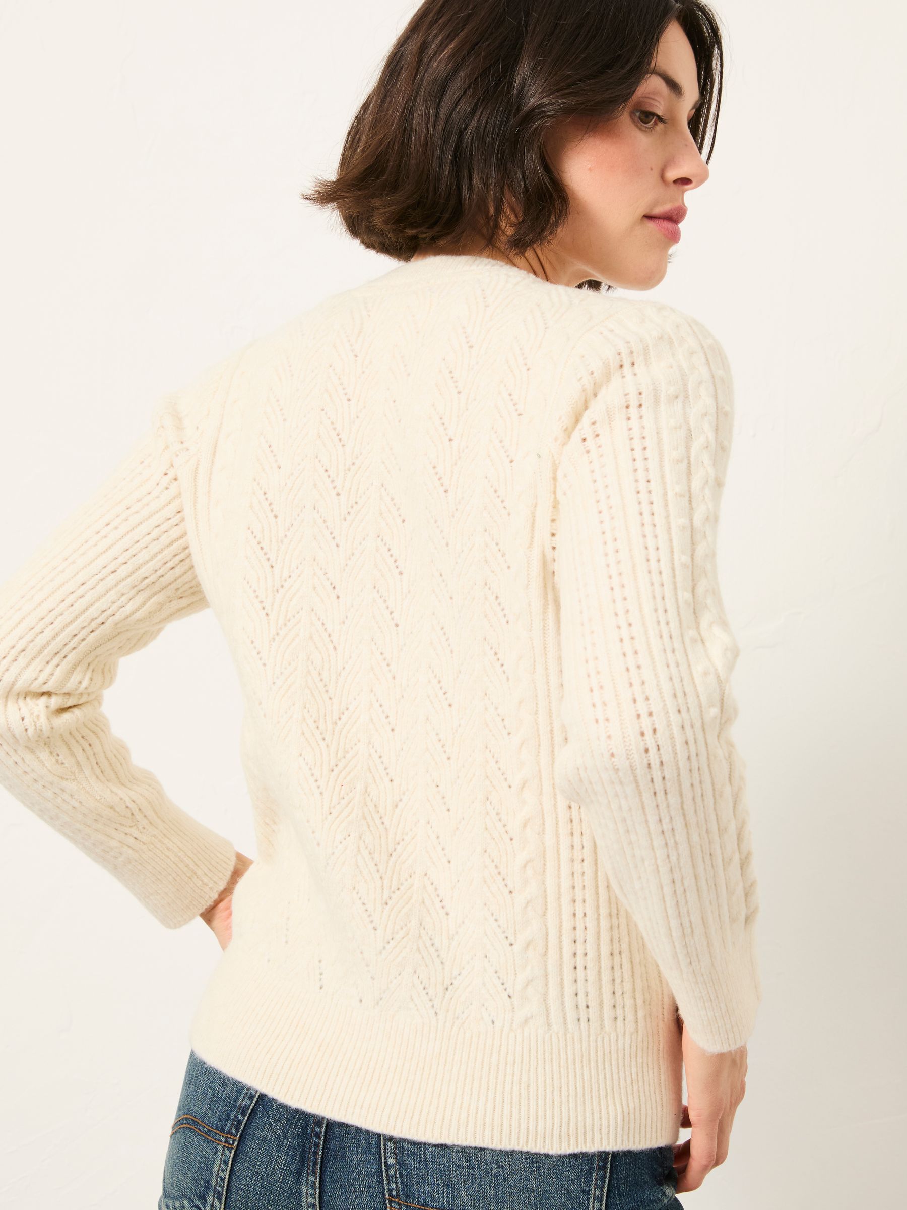 Marie Ivory Knitted Stitch Jumper - Image 2 of 6