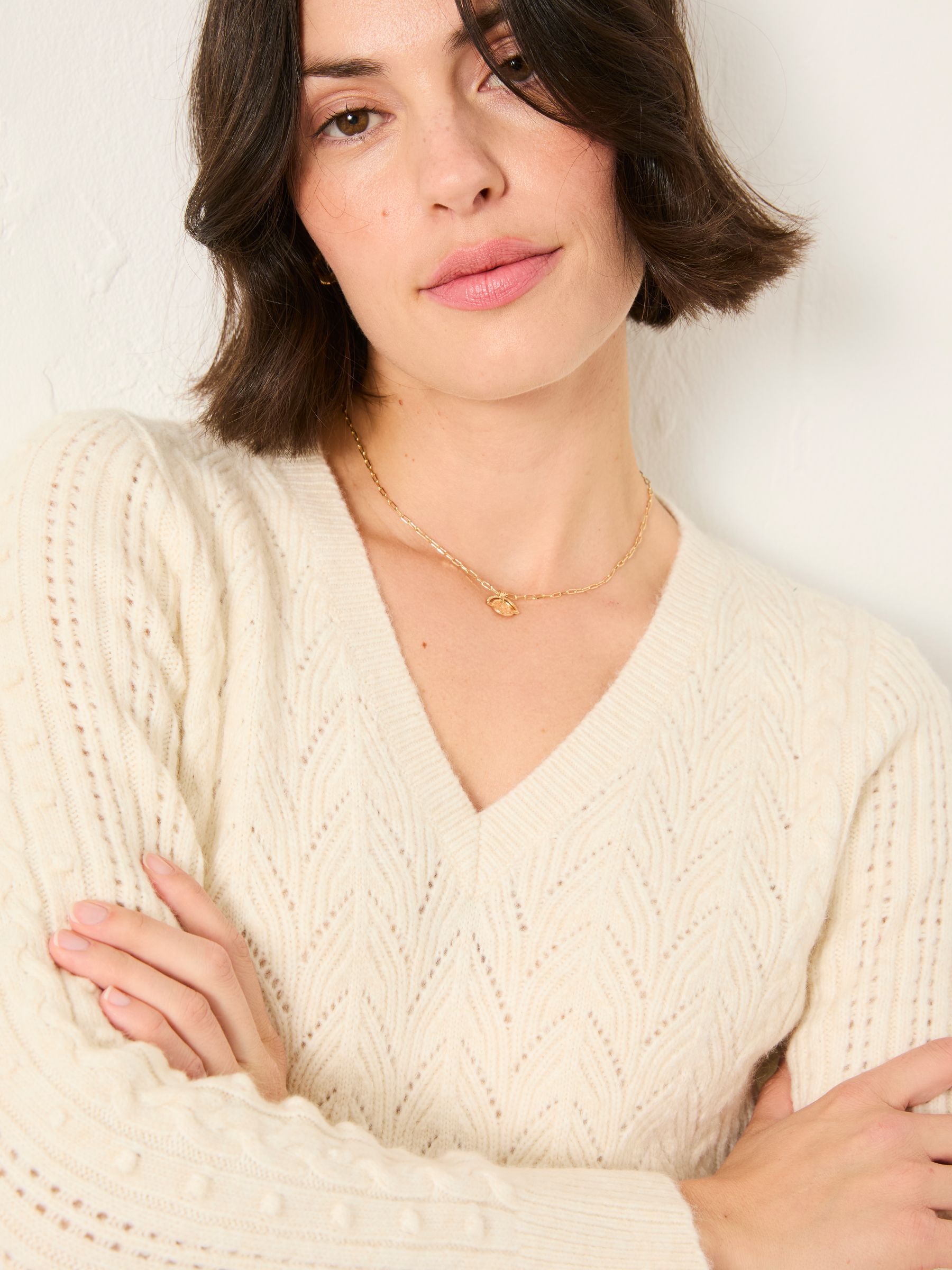 Marie Ivory Knitted Stitch Jumper - Image 4 of 6