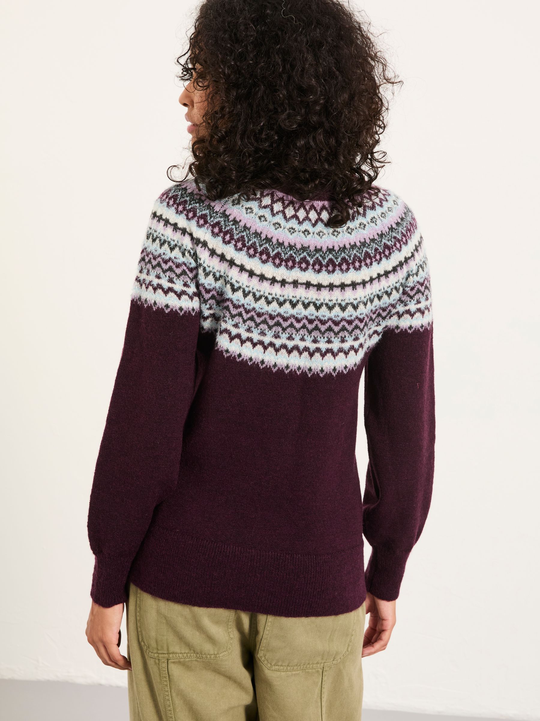 Franki Purple Fairisle Knitted Crew - Image 2 of 5