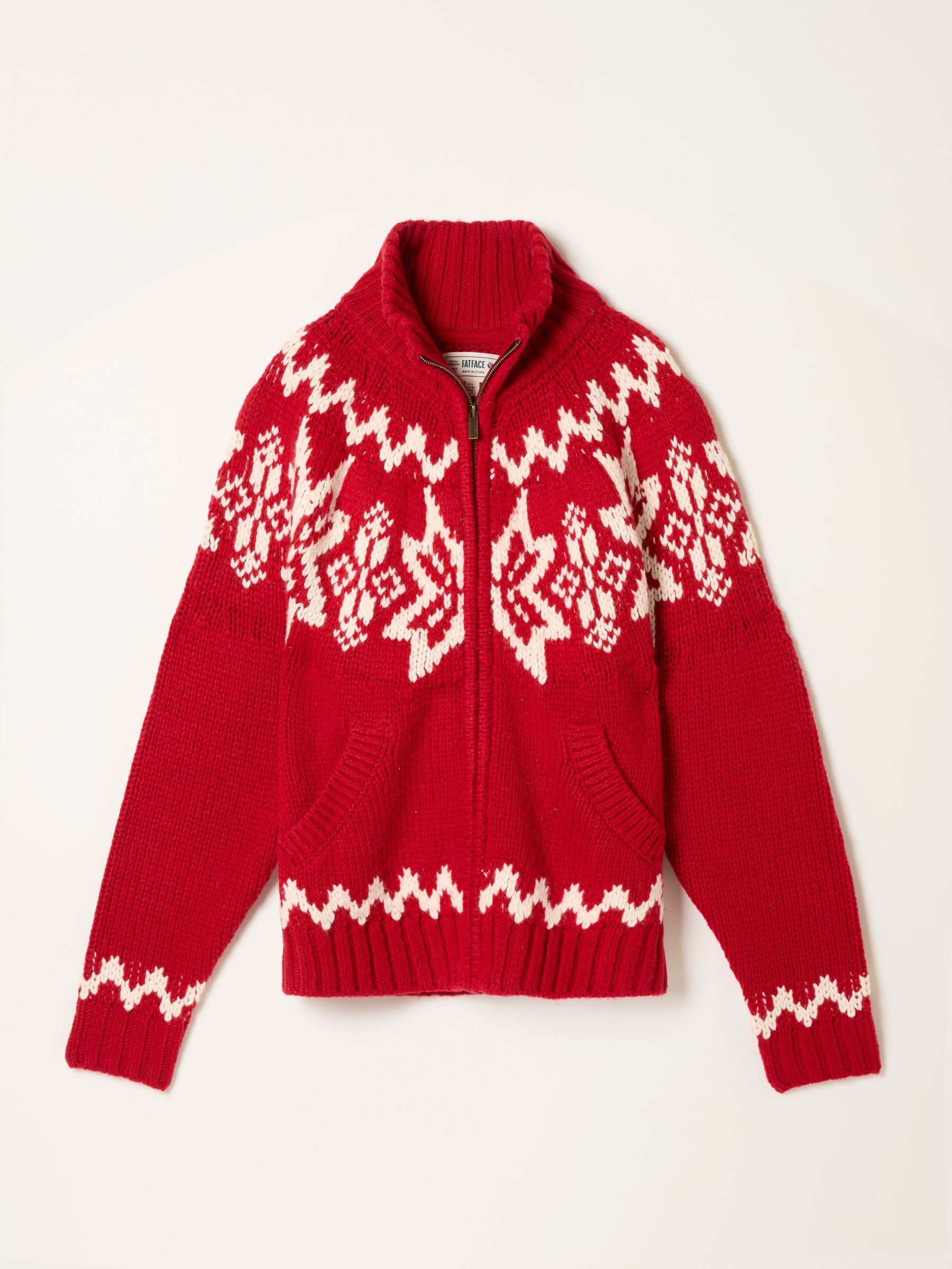 Red Shelter Knitted Zip Through Cardigan - Image 6 of 6