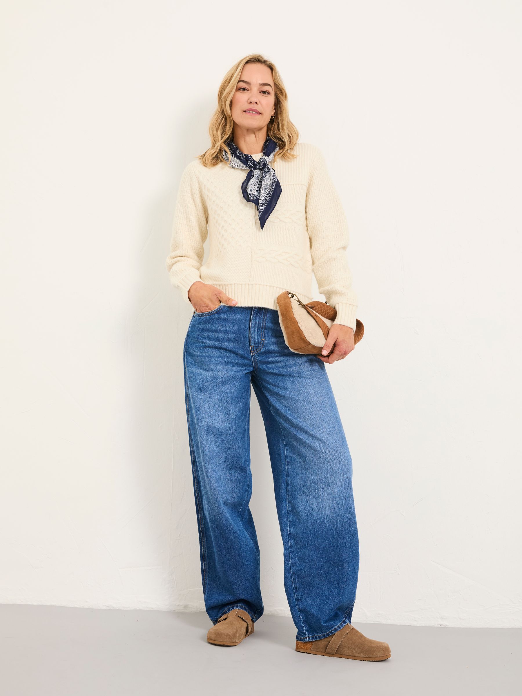 Ivory Spliced Cable Knitted Jumper - Image 5 of 6