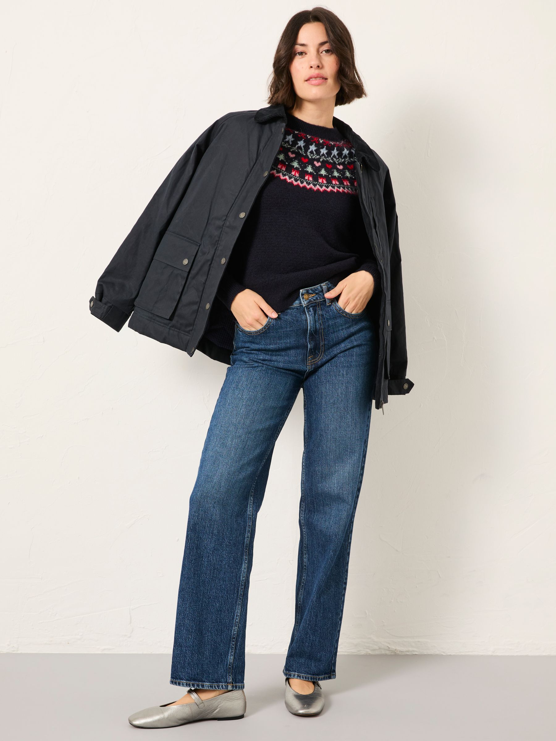 Noelle Navy Fairisle Knitted Jumper - Image 3 of 5