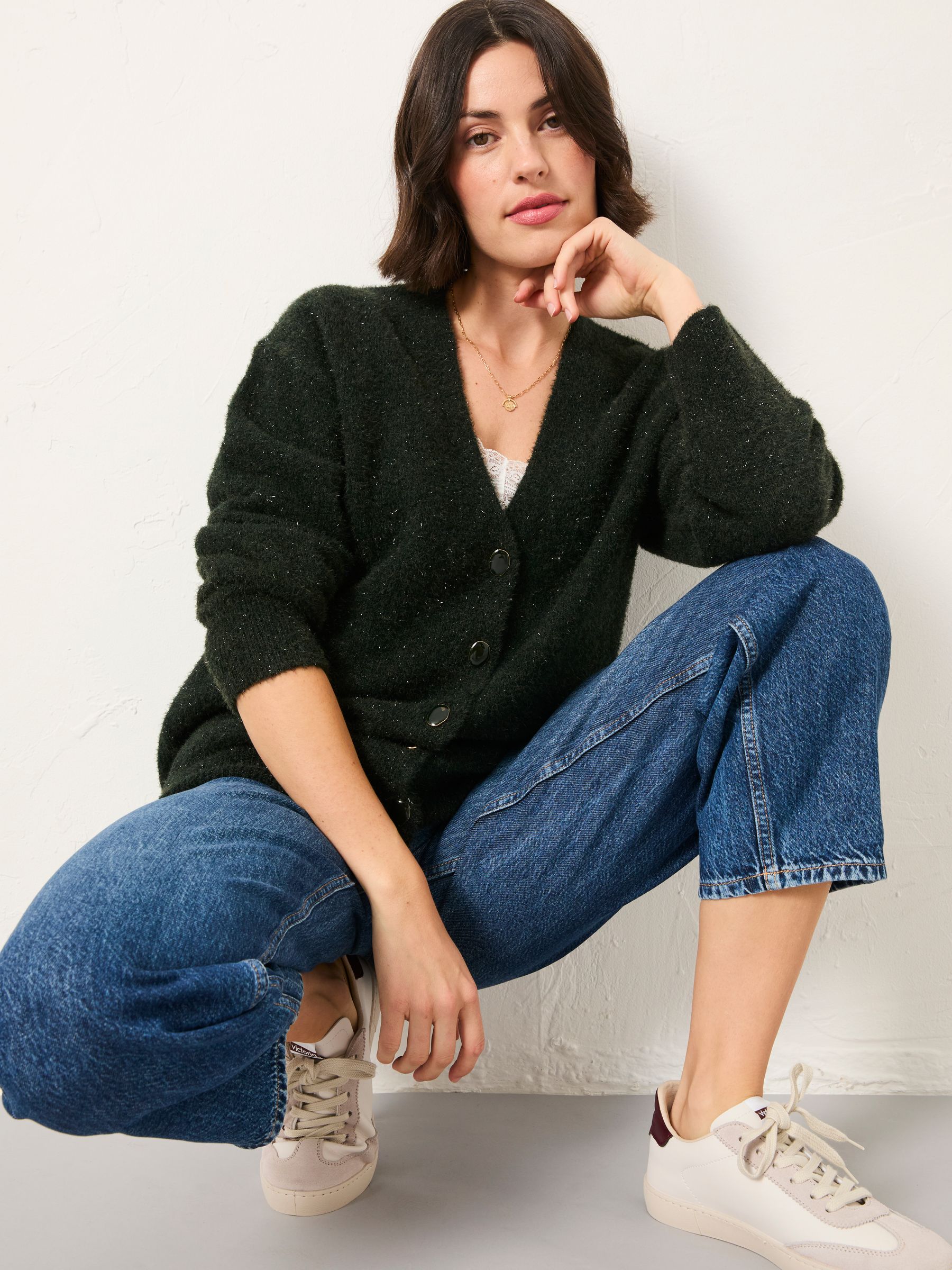 Blanche Green Oversized Knitted Cardigan - Image 3 of 5
